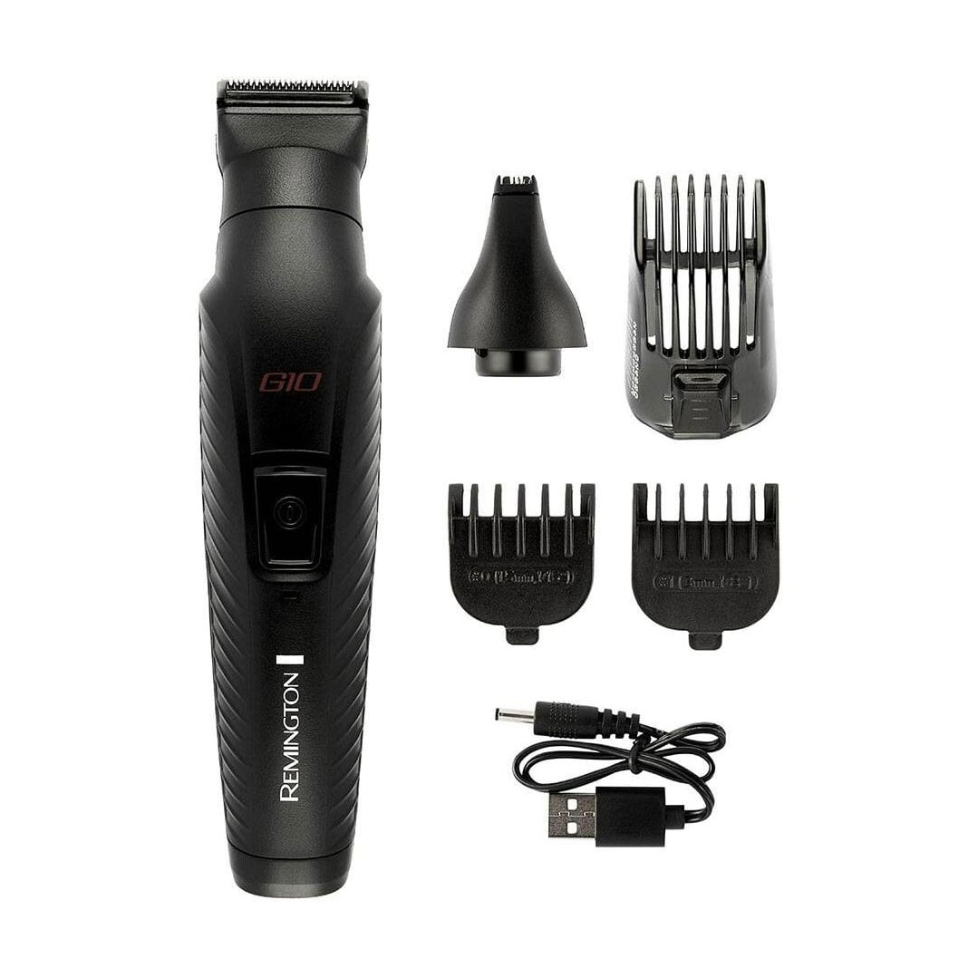 

Набір для стрижки волосся Remington G10 Graphite з машинкою, 5 насадок, чорний (PG2100)