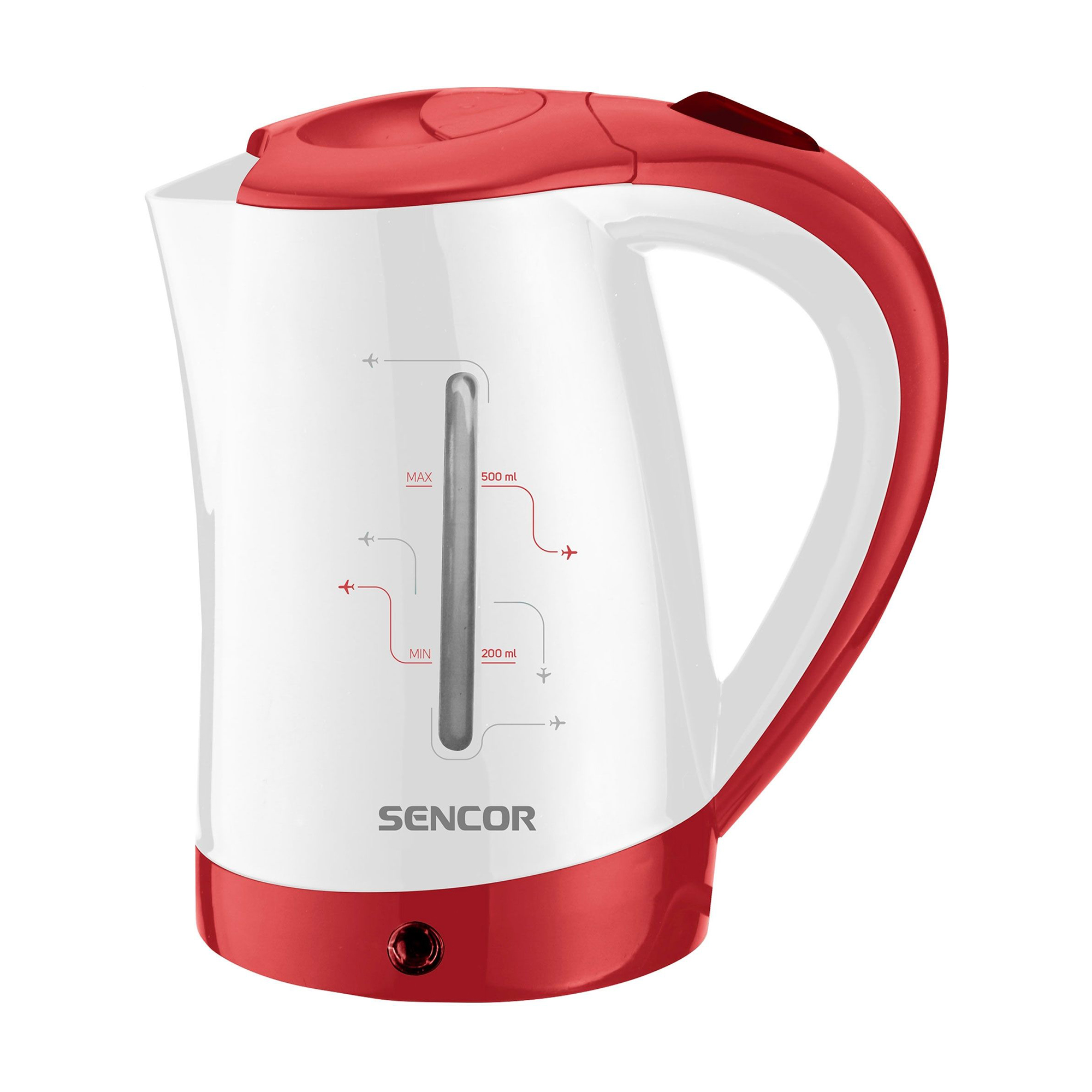 

Електрочайник Sencor з 2 склянками та 2 ложками, біло-червоний, 500 мл (SWK150RD)