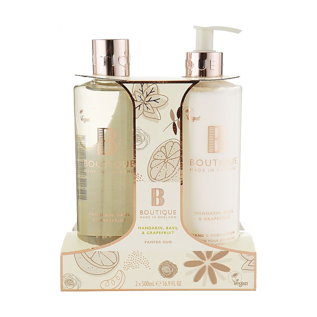 

Набір Grace Cole Boutique Mandarin, Basil & Grapefruit Pamper Duo (лосьйон для рук та тіла, 500 мл + гель для душу, 500 мл)