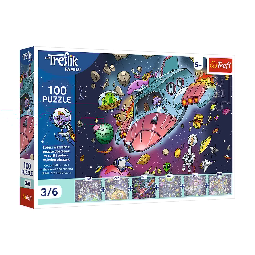 

Пазли Trefl The Treflik Family Лофі в ракеті 3/6, від 5 років, 100 елементів (16543)