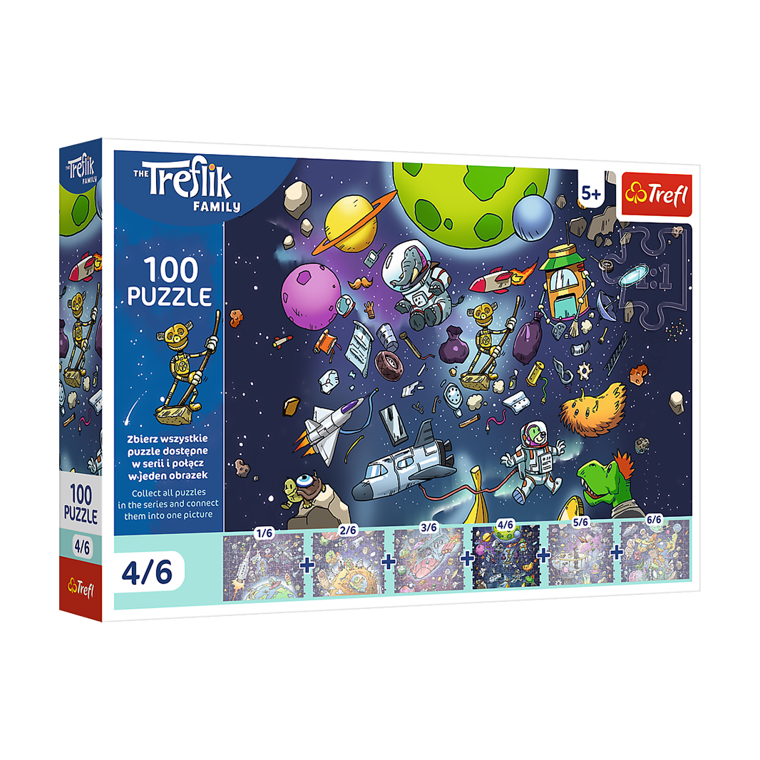 

Пазли Trefl The Treflik Family Робобот у космосі 4/6, від 5 років, 100 елементів (16544)
