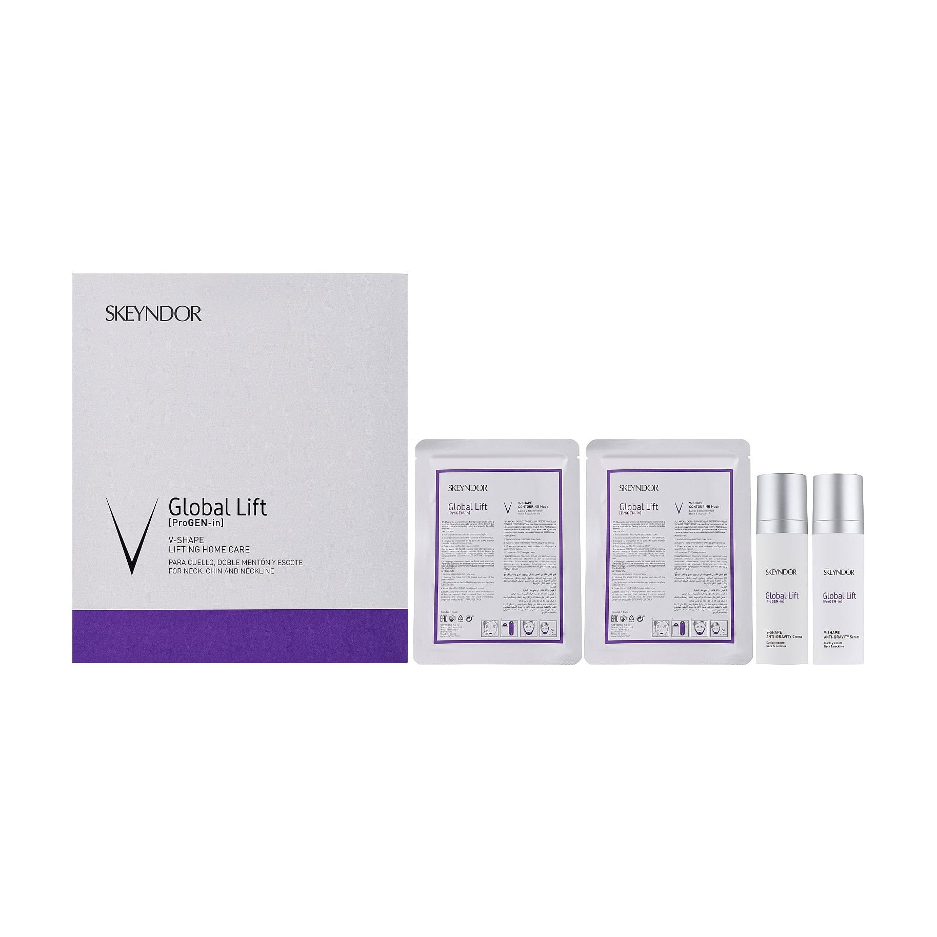 

Набір для обличчя Skeyndor Global Lift V-Shape Lifting Home Care (сироватка, 30 мл + крем, 30 мл + маска, 2 шт)
