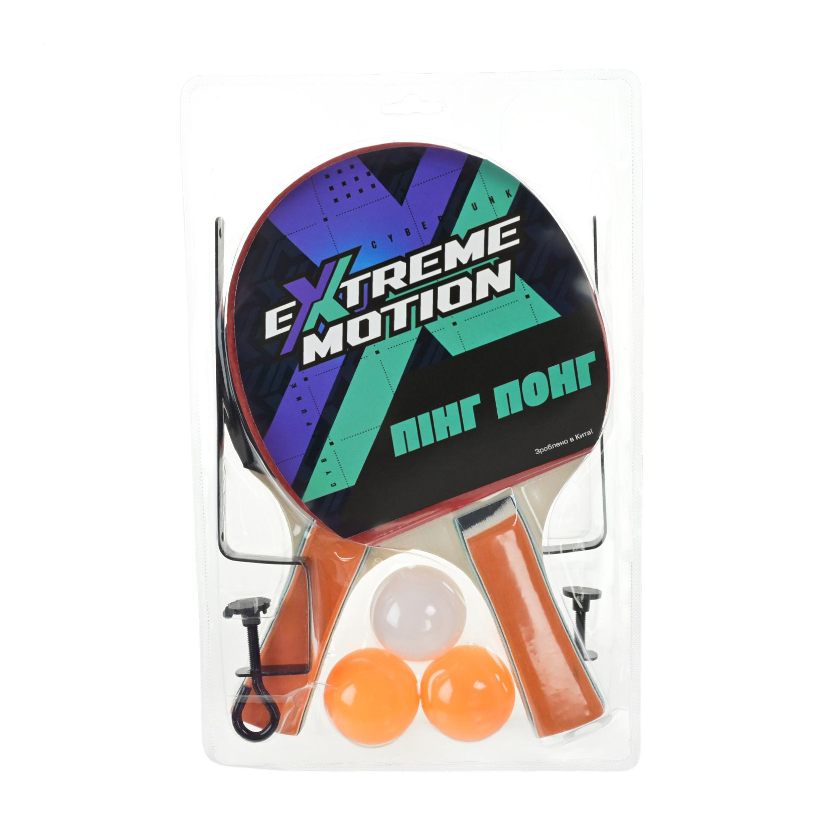 

Набiр для настільного тенісу Shantou Jinxing Extreme Motion у слюді, від 3 років (ракетки, 2 шт + м'ячики, 3 шт) (TT2678)