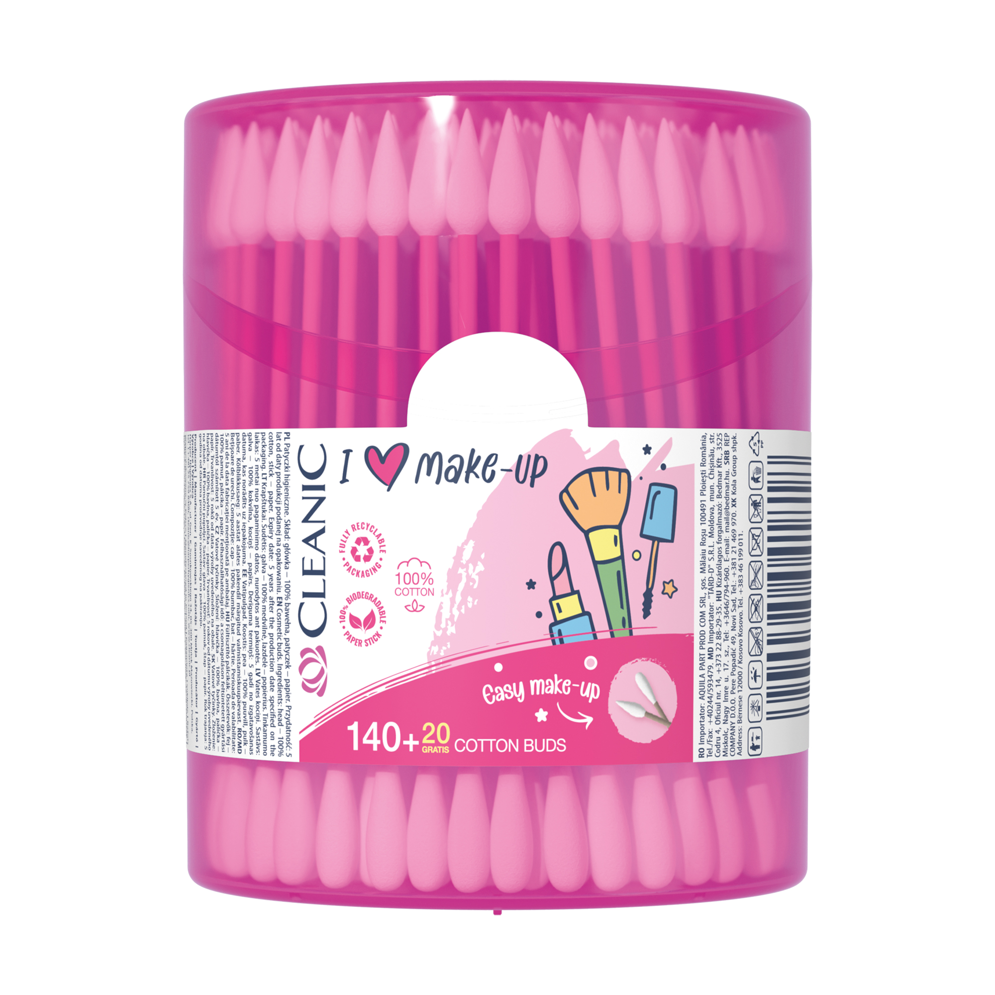 

Ватні палички Cleanic I Love Make Up, 160 шт