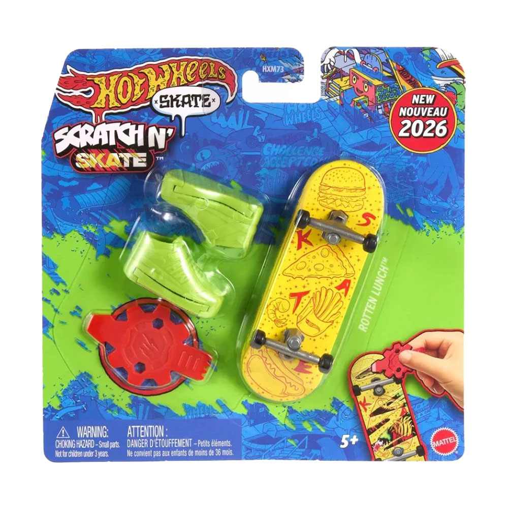 

Ігровий набір Hot Wheels Скейт та взуття для пальчиків Круте перетворення, жовтий, від 5 років (HXM73)