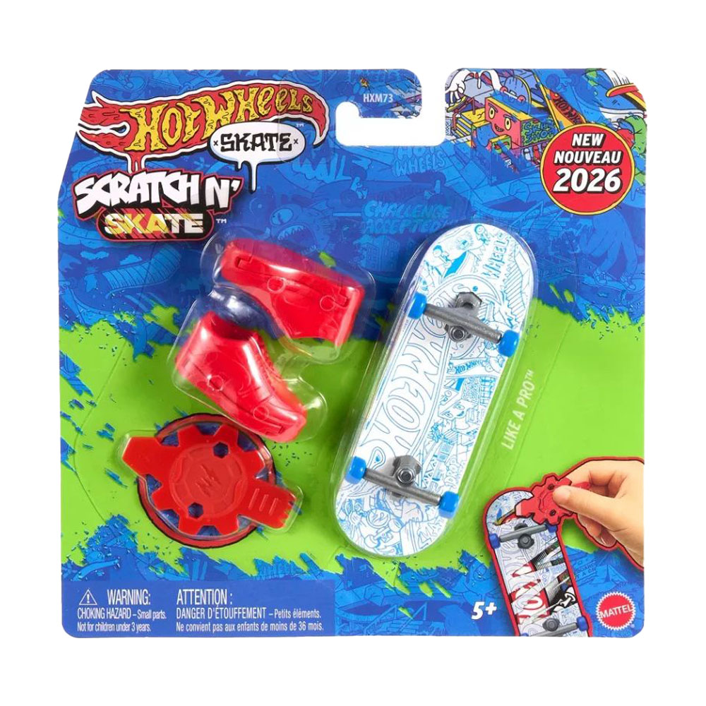 

Ігровий набір Hot Wheels Скейт та взуття для пальчиків Круте перетворення, білий, від 5 років (HXM73)