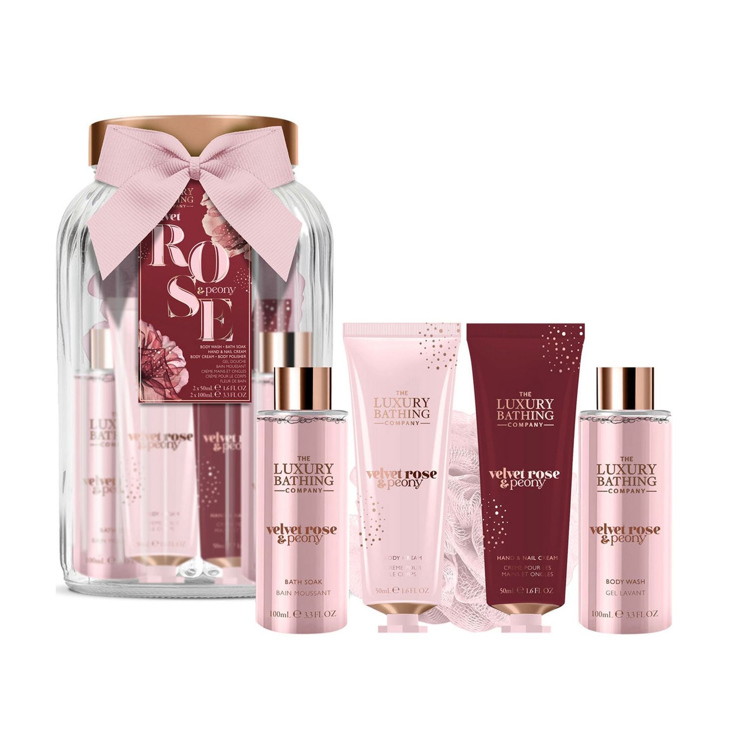 

Набір для рук та тіла Grace Cole The Luxury Bathing Velvet Rose & Peony Pure Indulgence, 6 продуктів