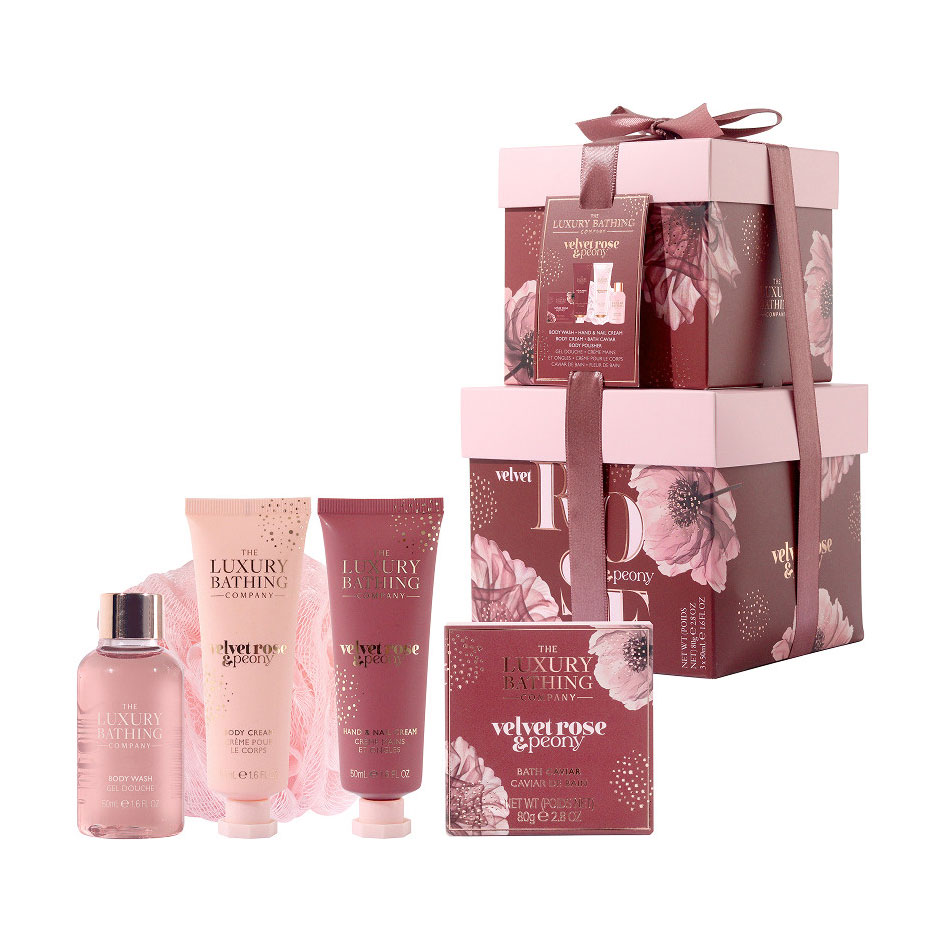 

Набір для рук та тіла Grace Cole The Luxury Bathing Velvet Rose & Peony Stacking Treats, 5 продуктів