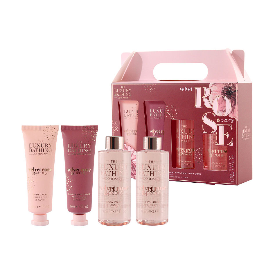 

Набір для рук та тіла Grace Cole The Luxury Bathing Velvet Rose & Peony Top To Toe Essentials, 4 продукти
