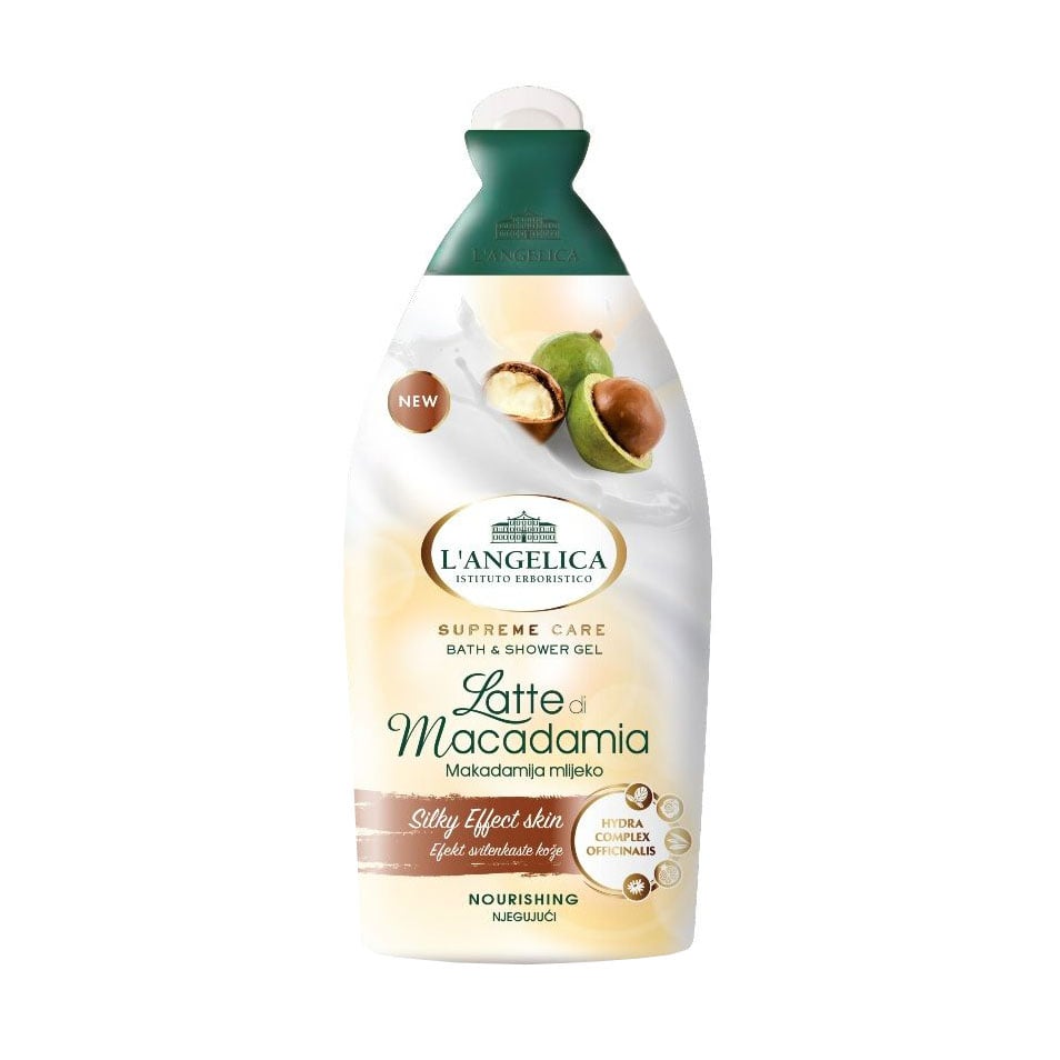 Живильний гель для душу та ванни L'angelica Supreme Care Bath & Shower Gel з молочком макадамії, 500 мл