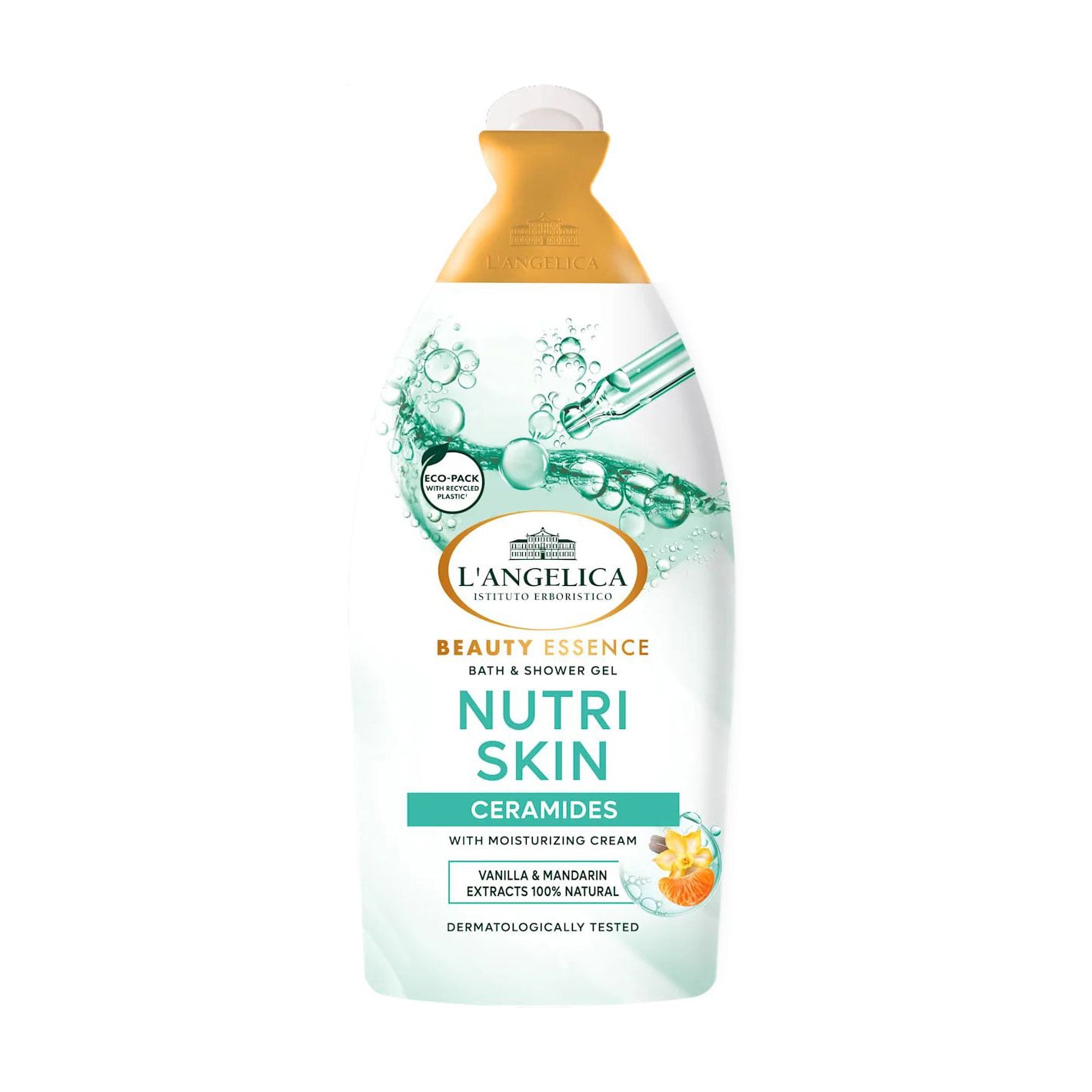 Гель для ванни та душу L'angelica Beauty Essense Nutri Skin Bath & Shower Gel з керамідами, ваніллю та мандарином, 500 мл