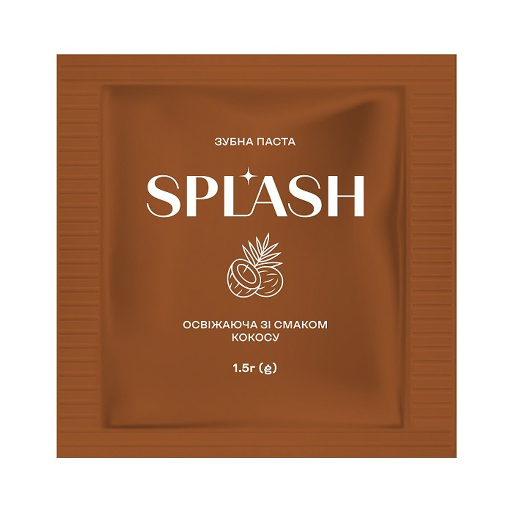 

Освіжальна зубна паста Splash зі смаком кокосу, 1.5 г (саше)