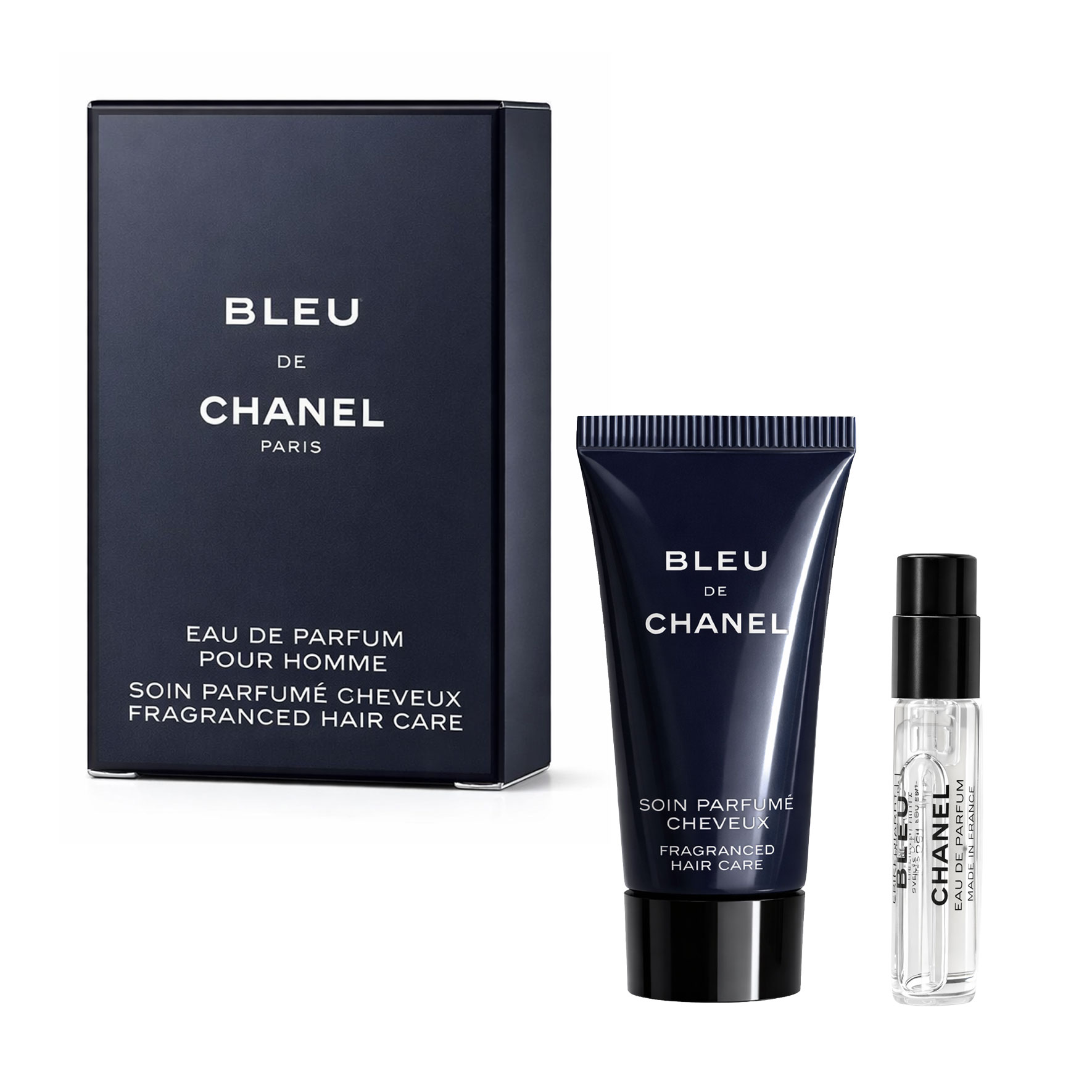 

Парфумований набір чоловічий Chanel Bleu de Chanel (парфумована вода, 1.5 мл + крем для волосся, 5 мл)