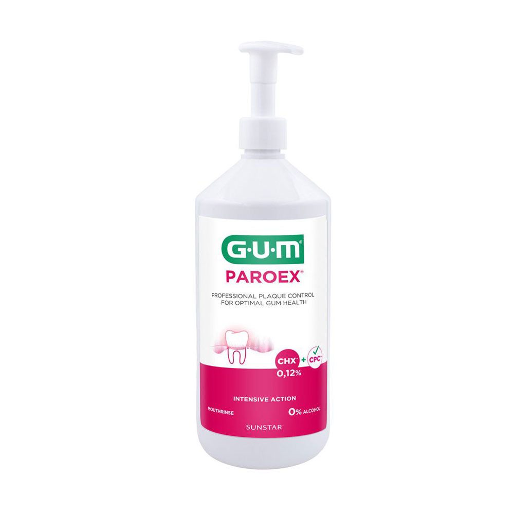 

Ополіскувач для ротової порожнини GUM Paroex Mouthwash з хлоргексидином 0.12%, 1 л