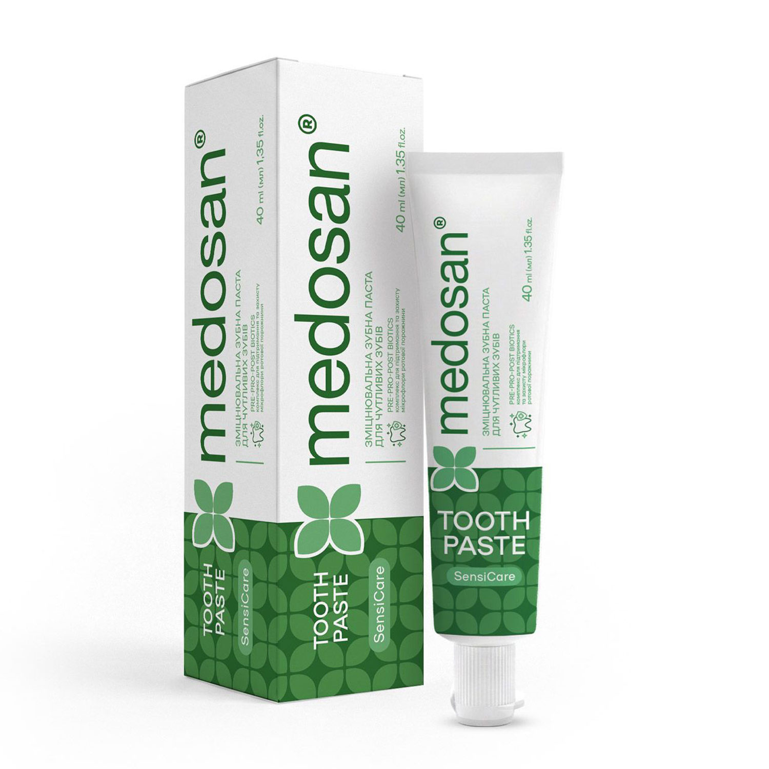 

Зміцнювальна зубна паста Medosan SensiCare Toothpaste для чутливих зубів, 40 мл
