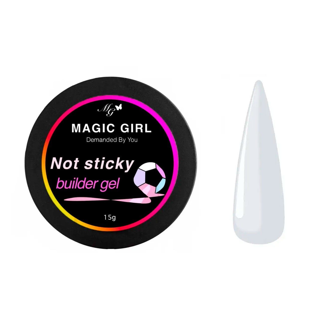 

Гель для нарощування нігтів Magic Girl Not Sticky Builder Gel Прозорий, 15 г