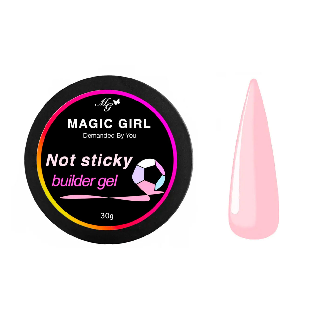 

Гель для нарощування нігтів Magic Girl Not Sticky Builder Gel Рожевий, 30 г