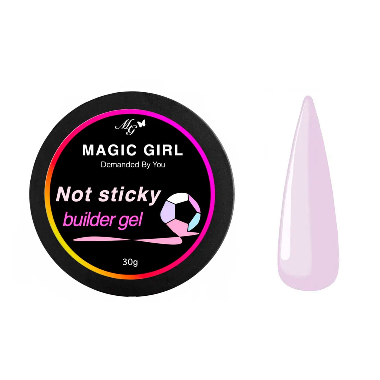 

Гель для нарощування нігтів Magic Girl Not Sticky Builder Gel Бузковий, 30 г