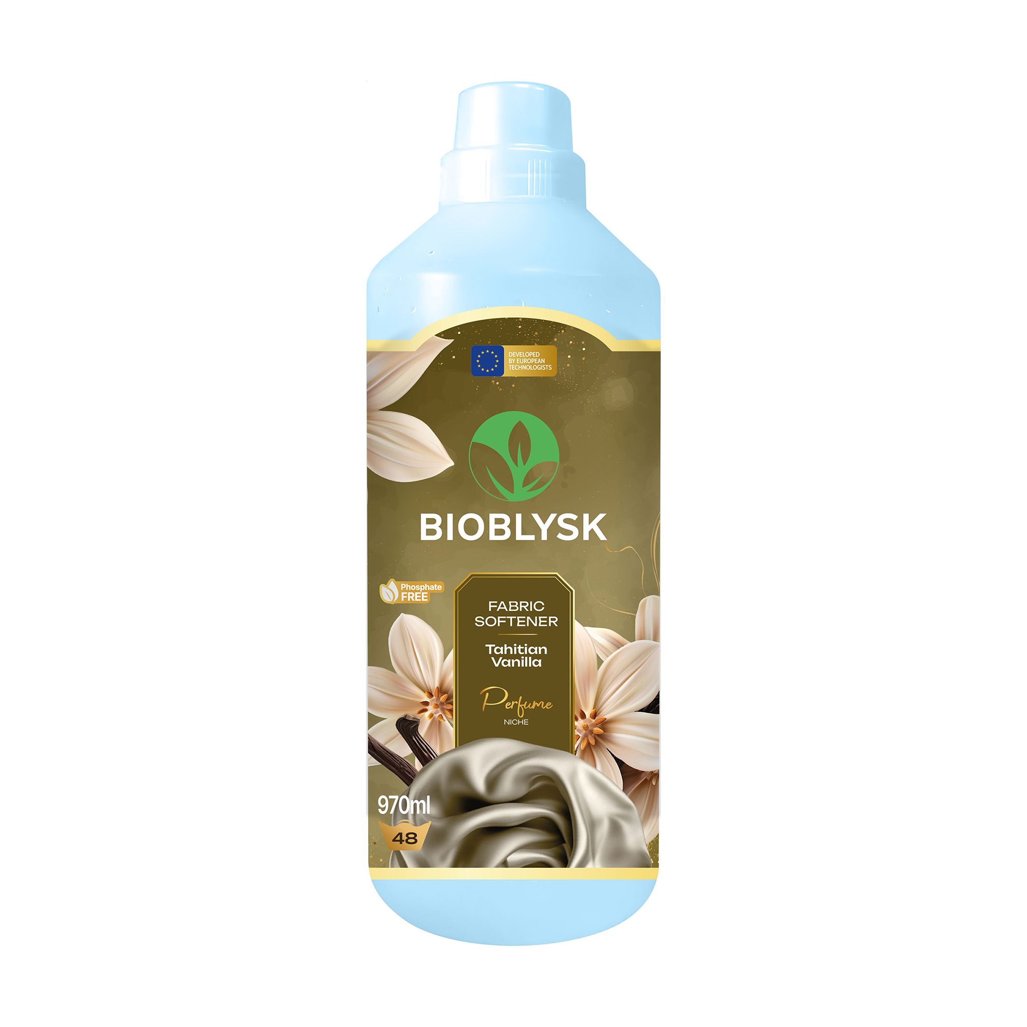 

Парфумований кондиціонер-ополіскувач для білизни BioBlysk Tahitian Vanilla Perfume Niche, 48 циклів пранння, 970 мл