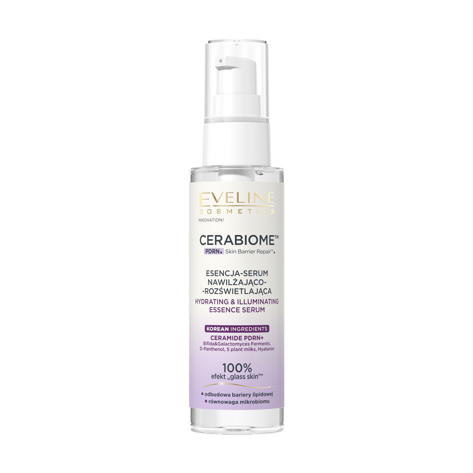 

Зволожувальна есенція-сироватка для обличчя Eveline Cosmetics Cerabiome Hydrating & Illuminating Essence Serum для сяяння шкіри, 100 мл