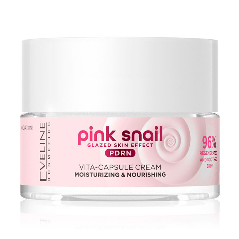 

Зволожувальний та живильний крем для обличчя Eveline Cosmetics Pink Snail Moisturizing & Nourishing Vita-Capsule Cream, 50 мл