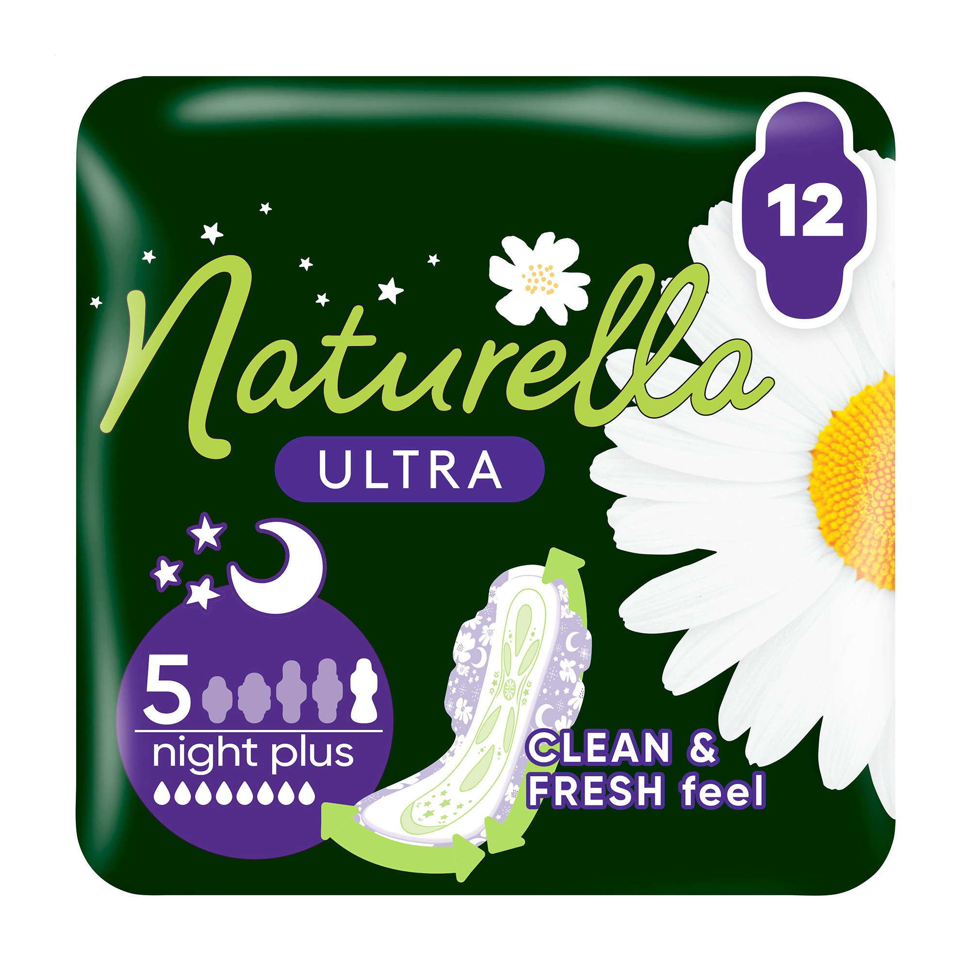 

Гігієнічні прокладки NATURELLA Ultra Night Plus, розмір 5, 12 шт