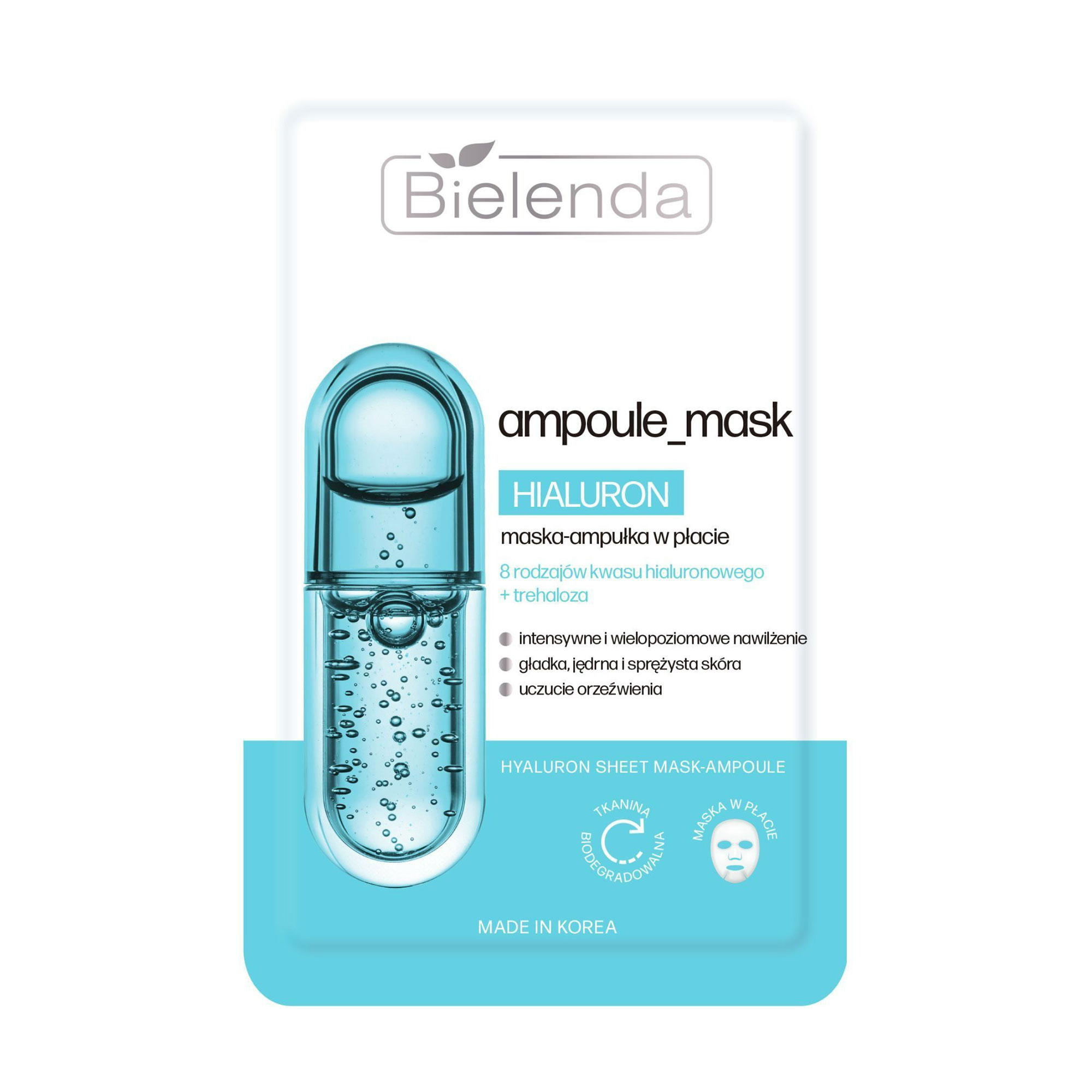 

Ампульна тканинна маска для обличчя Bielenda Ampoule Mask Hyaluron Sheet Mask Ampoule, 1 шт