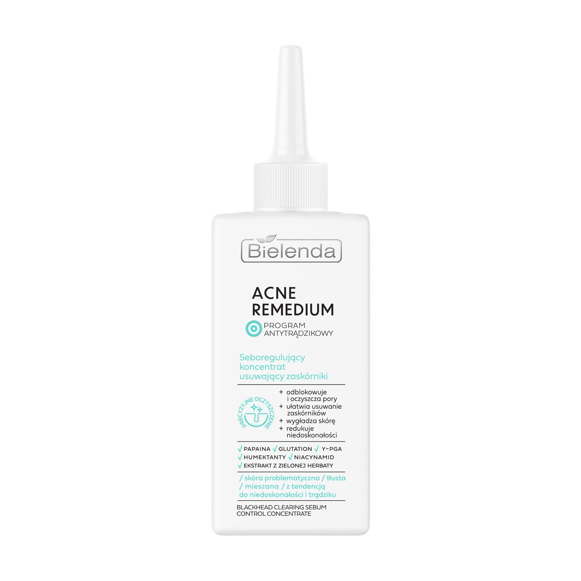 Себорегулювальний концентрат для обличчя Bielenda Acne Remedium Blackhead Clearing Sebum Control Concentrate проти чорних цяток, 130 мл