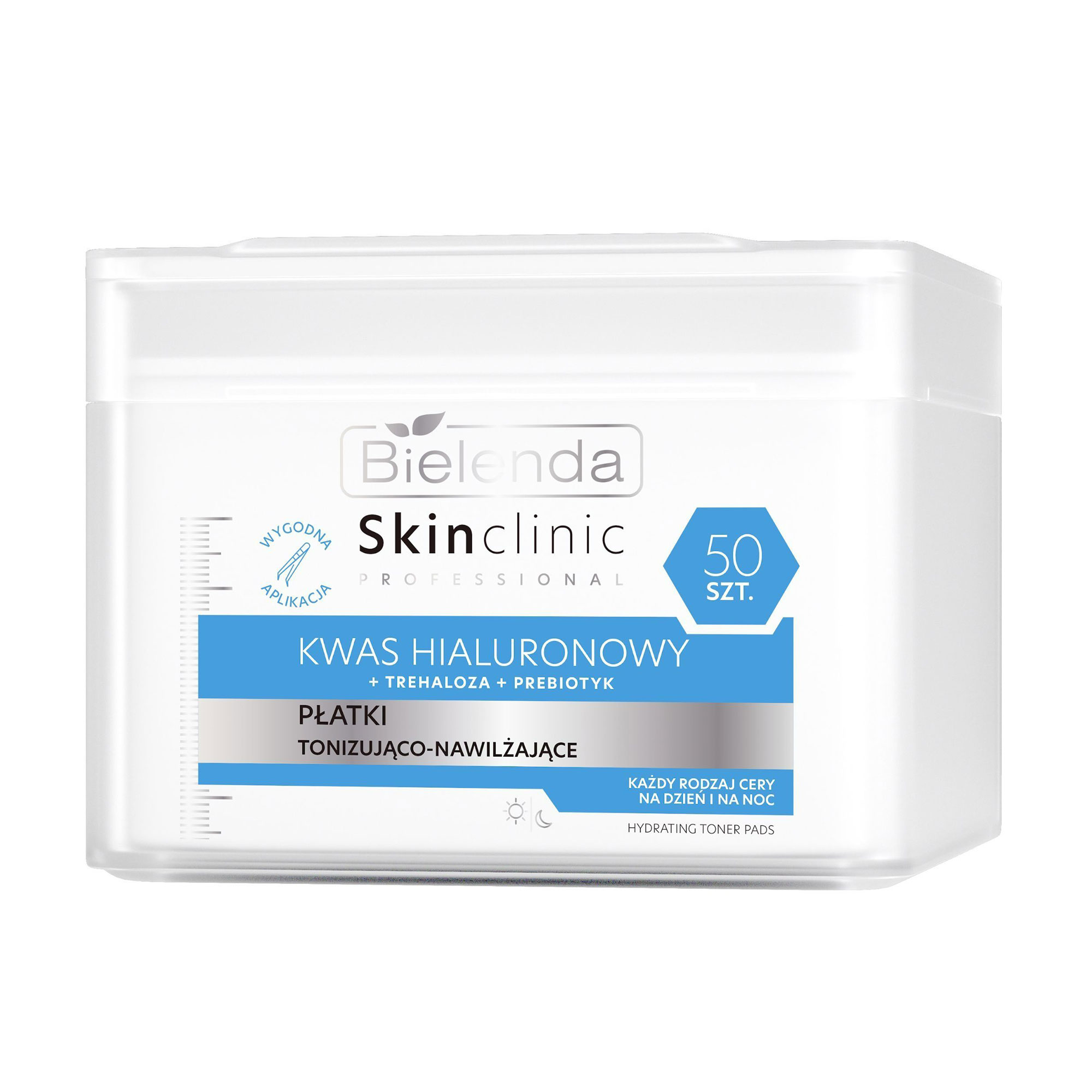 

Зволожувальні пади для обличчя Bielenda Skin Clinic Professional Hydrating Toner Pads з гіалуроновою кислотою, 50 шт