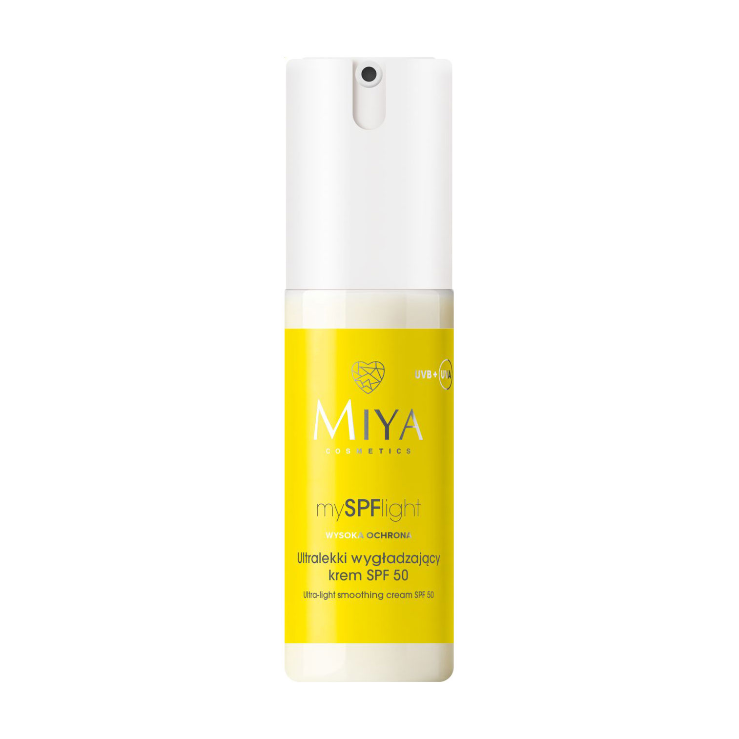

Сонцезахисний крем для обличчя, шиї та декольте Miya Cosmetics mySPFlight Ultra-Light Smoothing Cream SPF 50, 50 мл