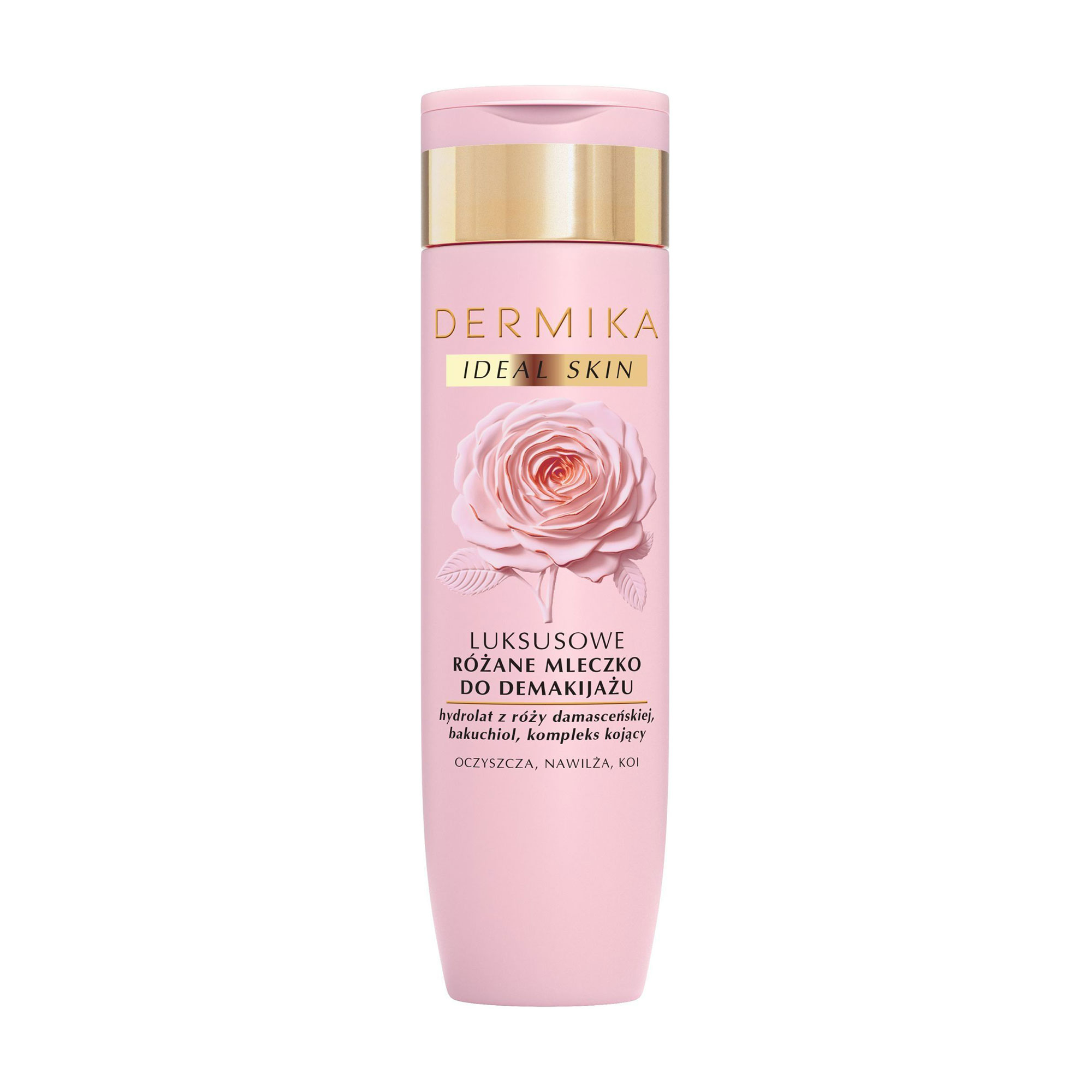 Молочко для зняття макіяжу Dermika Ideal Skin з ароматом троянди, 200 мл