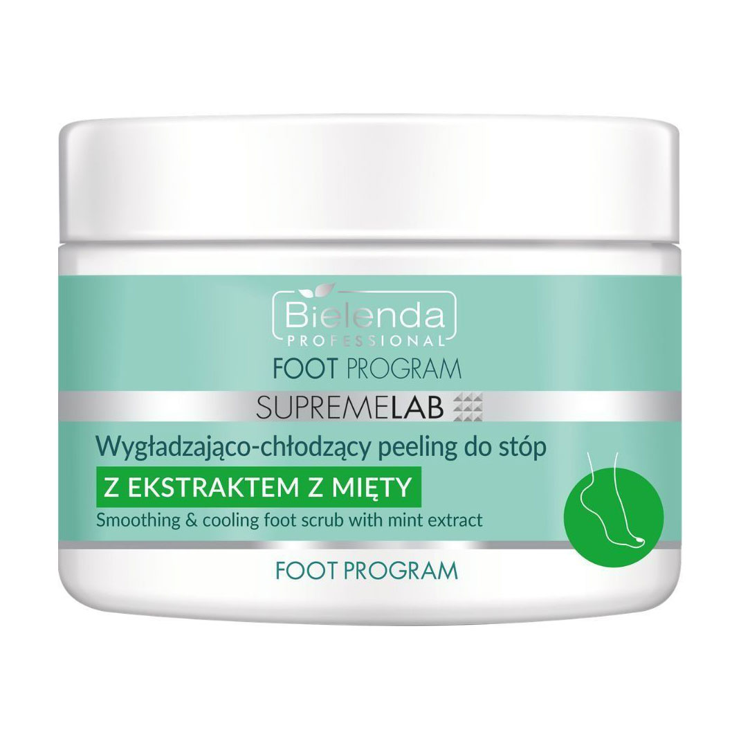 

Пом'якшувальний та охолоджувальний скраб для ніг Bielenda Professional SupremeLab Foot Program Smoothing & Cooling Foot Scrub з екстрактом м'яти, 200 г