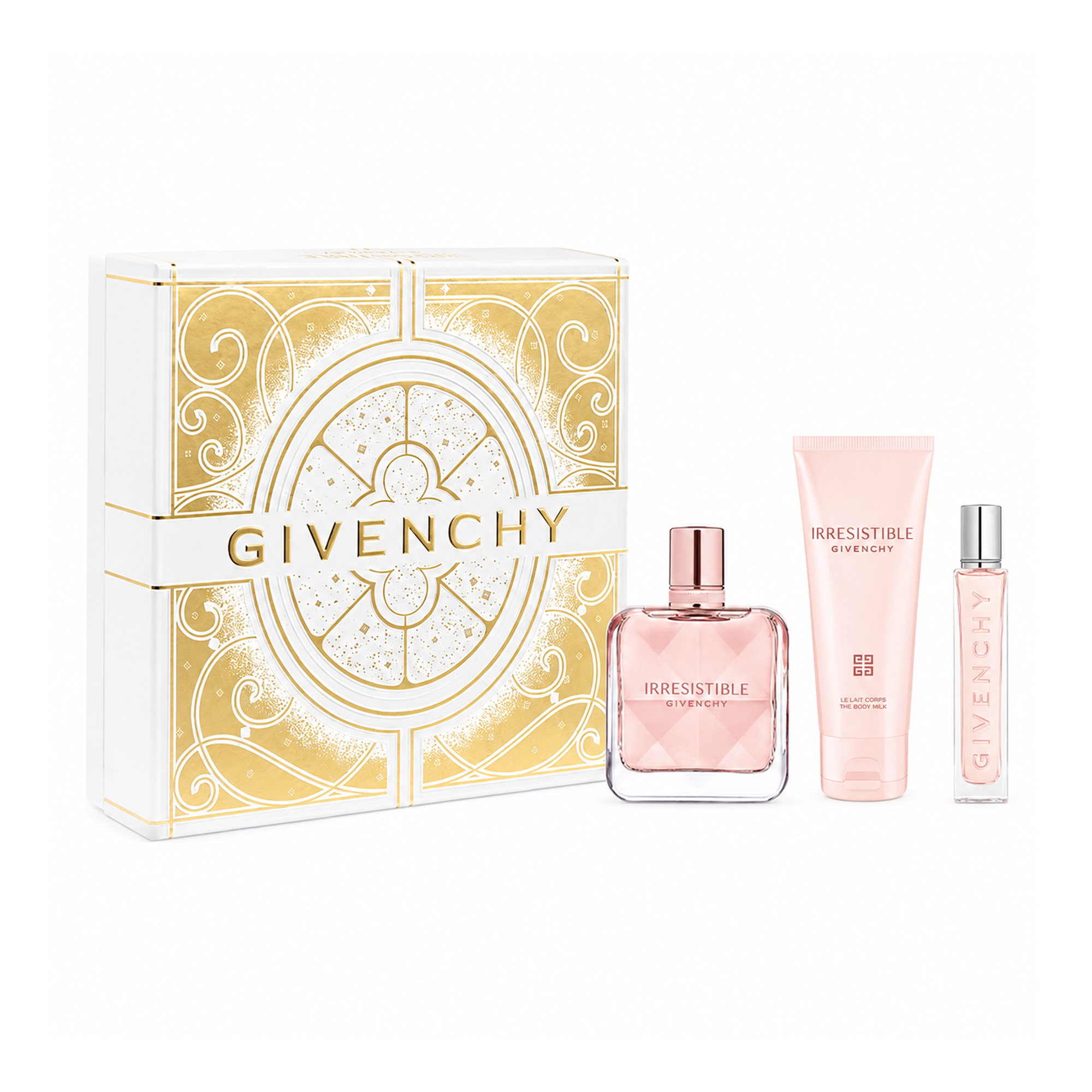 

Парфумований набір жіночий Givenchy Irresistible (парфумована вода, 50 мл + молочко для тіла, 75 мл + парфумована вода, 12.5 мл)