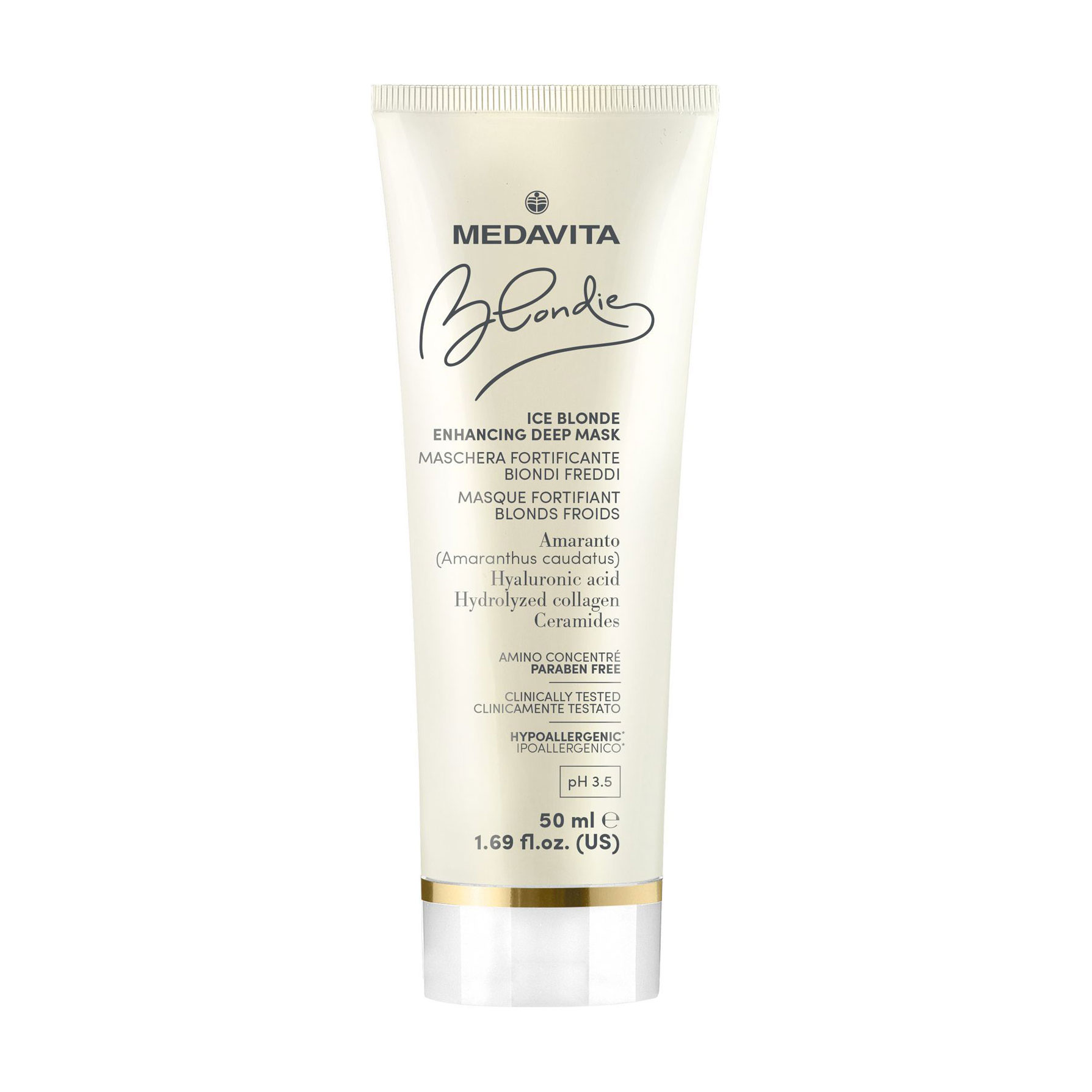 

Маска для посилення кольору Medavita Blondie Ice Blonde Enhancing Deep Mask для холодних відтінків світлого волосся, 50 мл