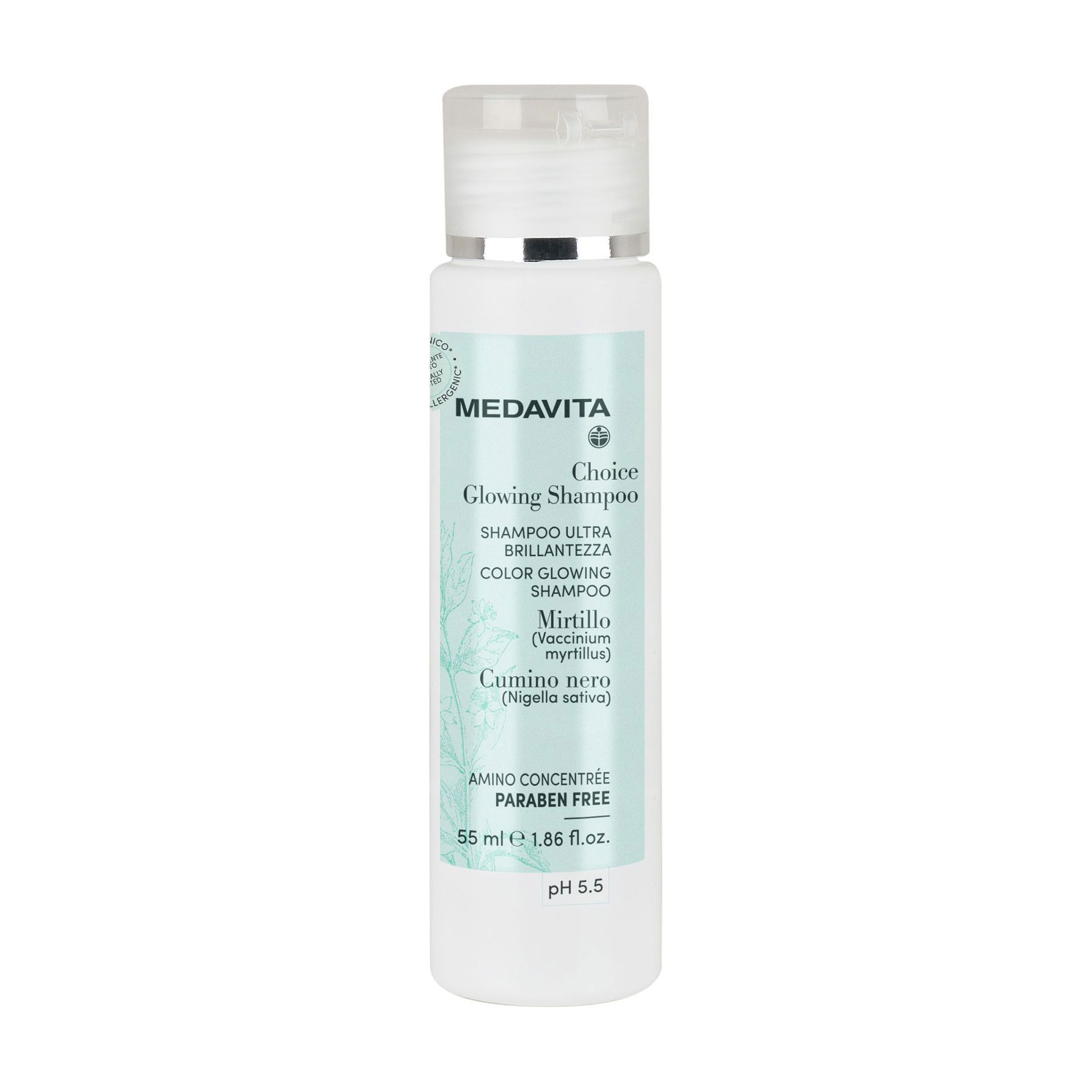 

Живильний шампунь для волосся Medavita Choice Glowing Shampoo, 55 мл