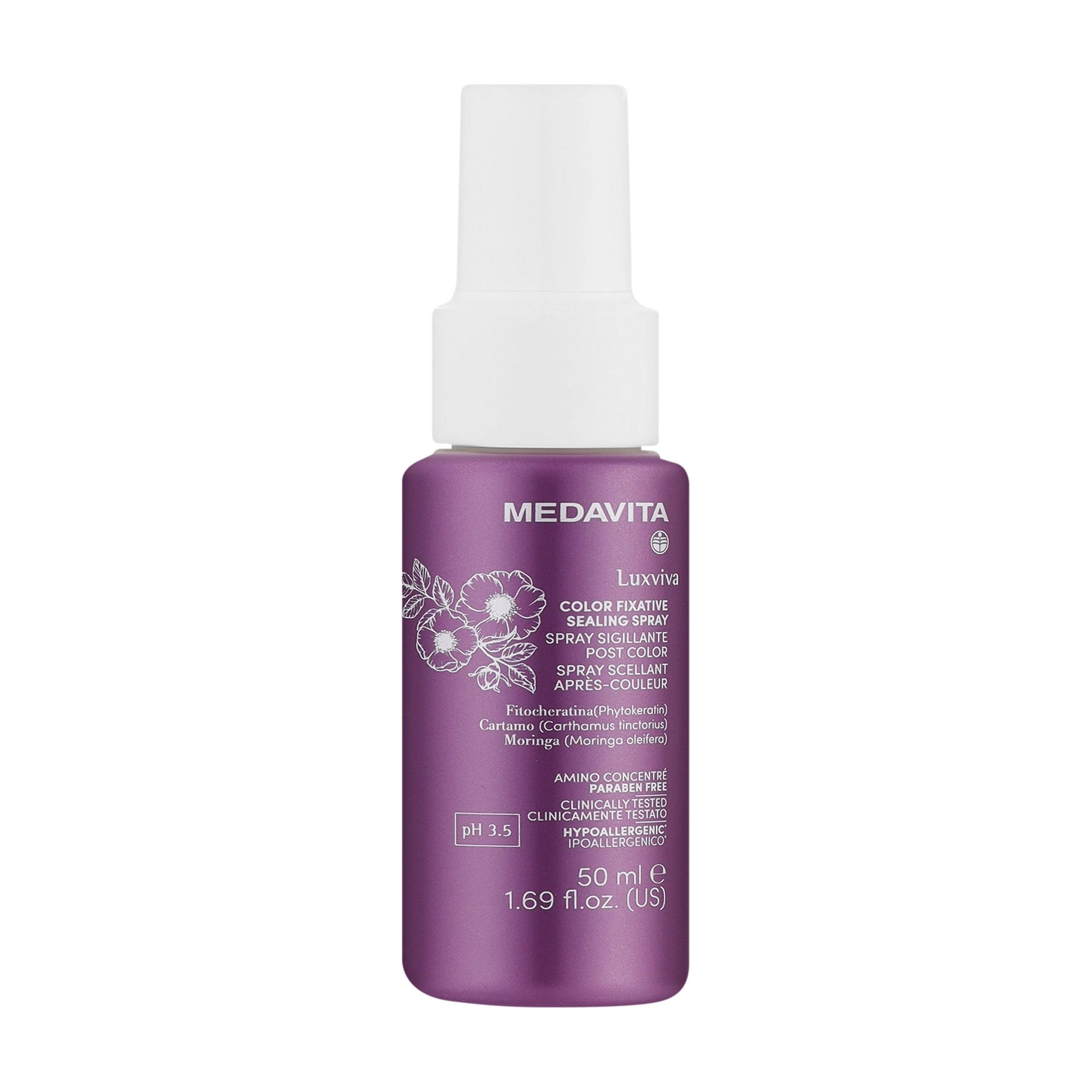 

Спрей для запечатування кутикули волосся Medavita Luxviva Color Fixative Sealing Spray pH 3.5, 50 мл