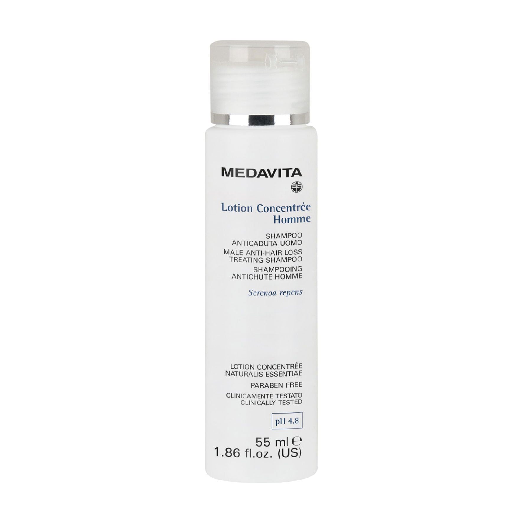 

Чоловічий шампунь Medavita Lotion Concentree Homme Male Anti-Hair Loss Treating Shampoo проти випадіння волосся, 55 мл
