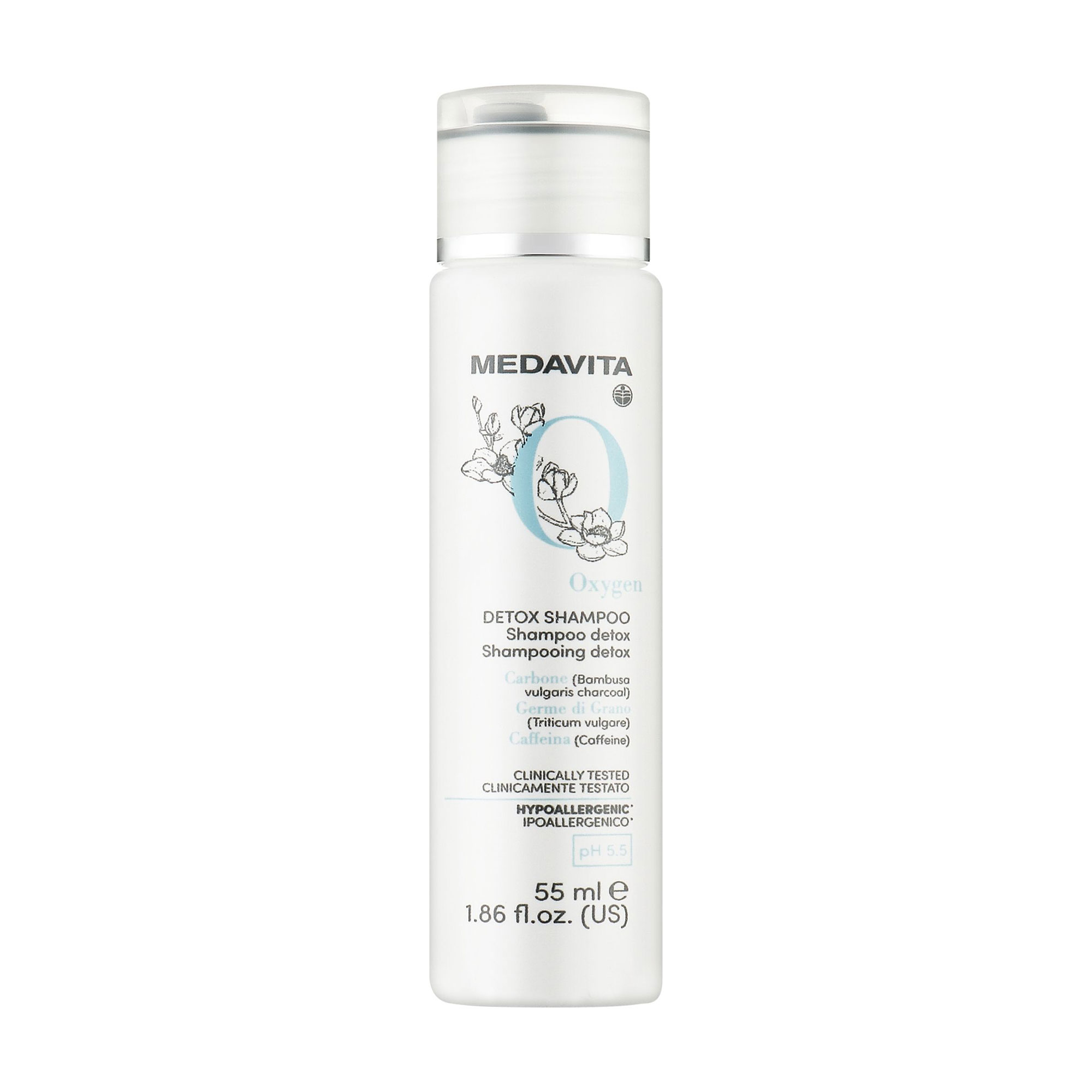 Шампунь-детокс для волосся Medavita Oxygen Detox Shampoo pH 5.5 з активним киснем, 55 мл