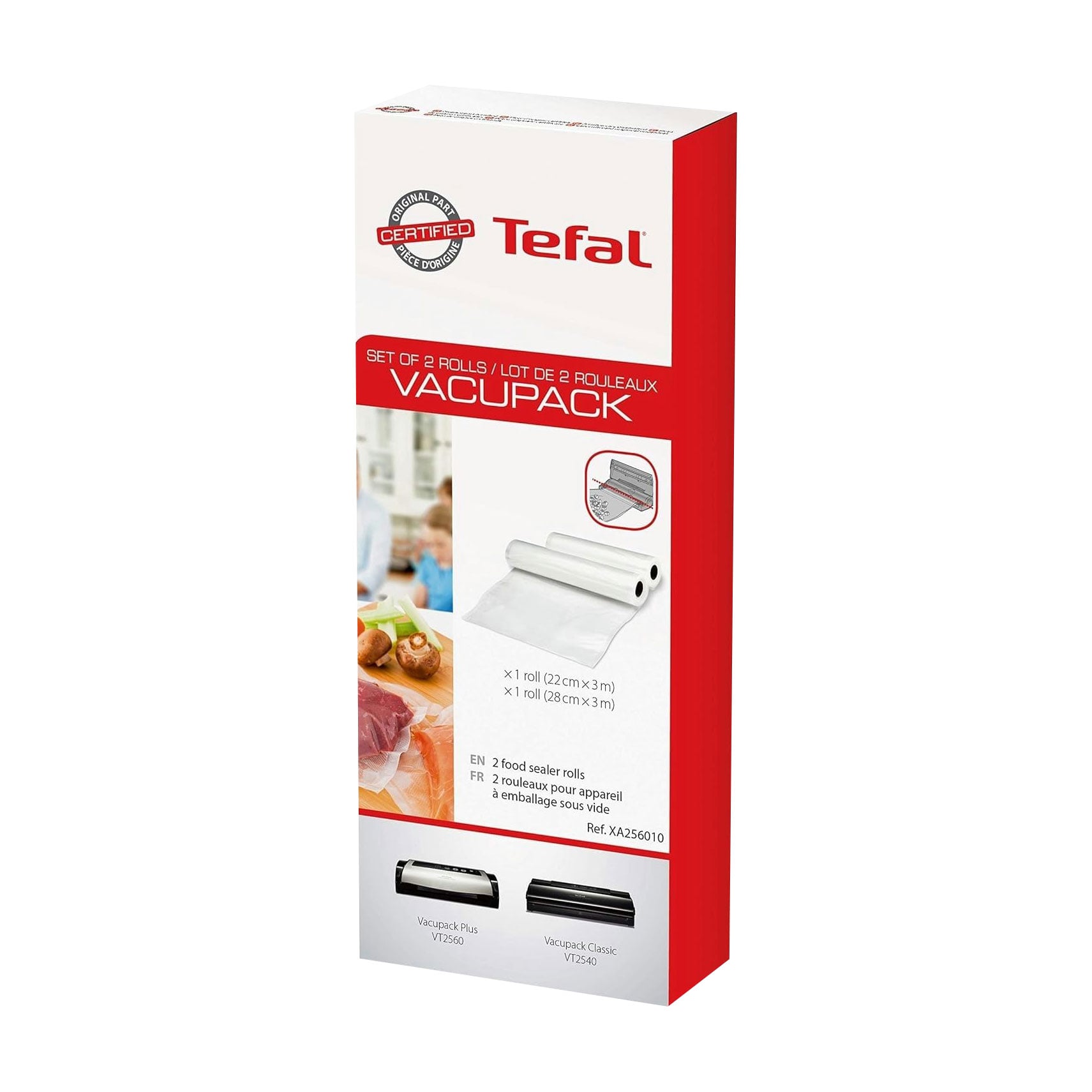 

Набір рулонів для вакуумування Tefal (22*300 см, 1 шт + 28*300 см, 1 шт) (XA256010)