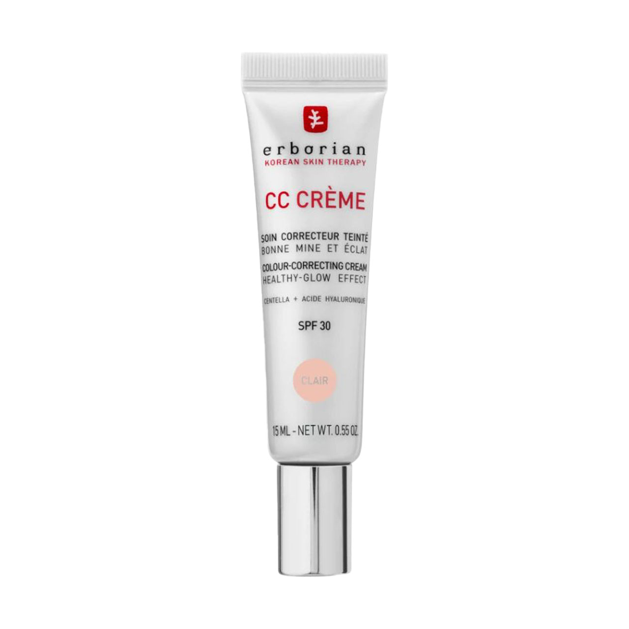 

СС-крем для обличчя Erborian CC Cream Colour-Correcting Healthy Glow Effect Cream SPF 30 на основі центелли, Clair, 15 мл