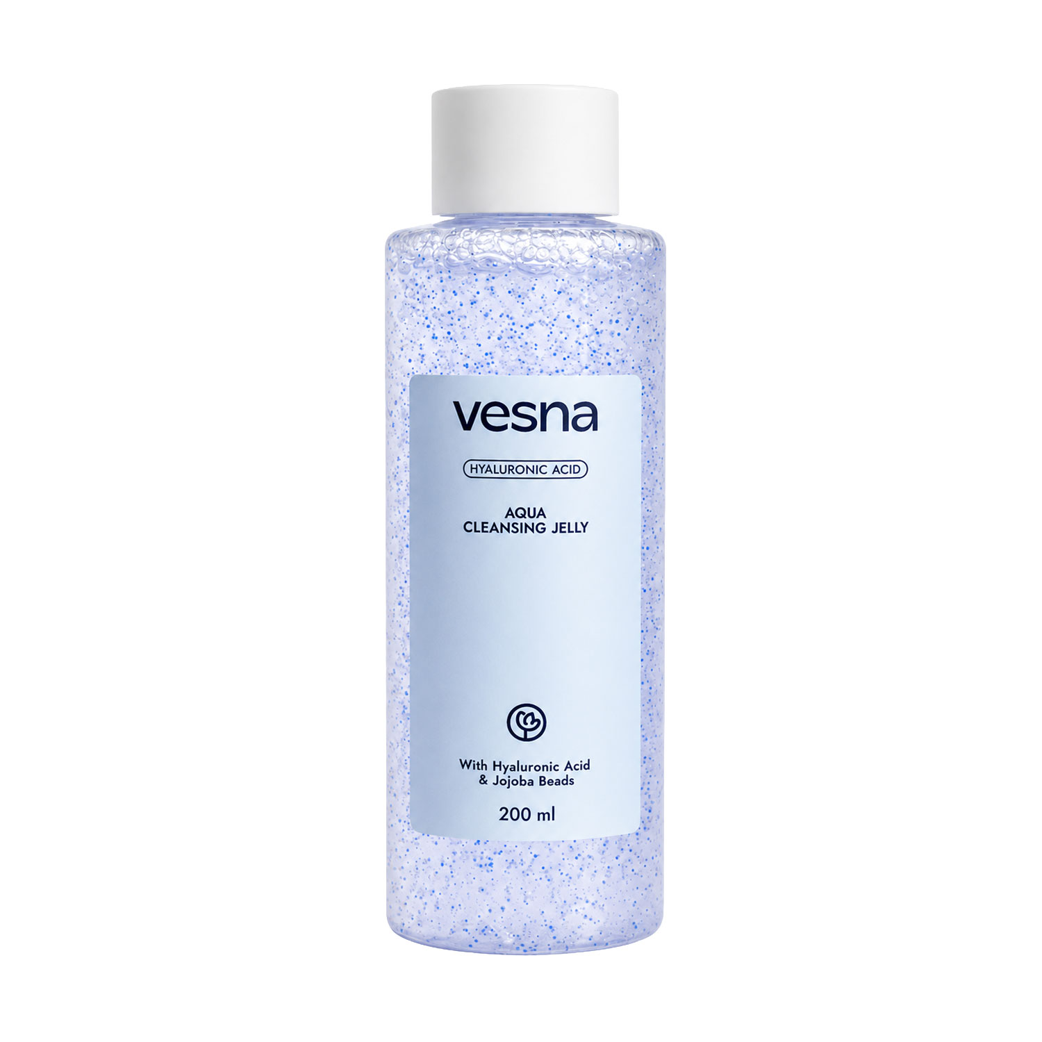 Гель-желе для вмивання Vesna Hyaluronic Acid Aqua Cleansing Jelly з гіалуроновою кислотою та гранулами жожоба, 200 мл