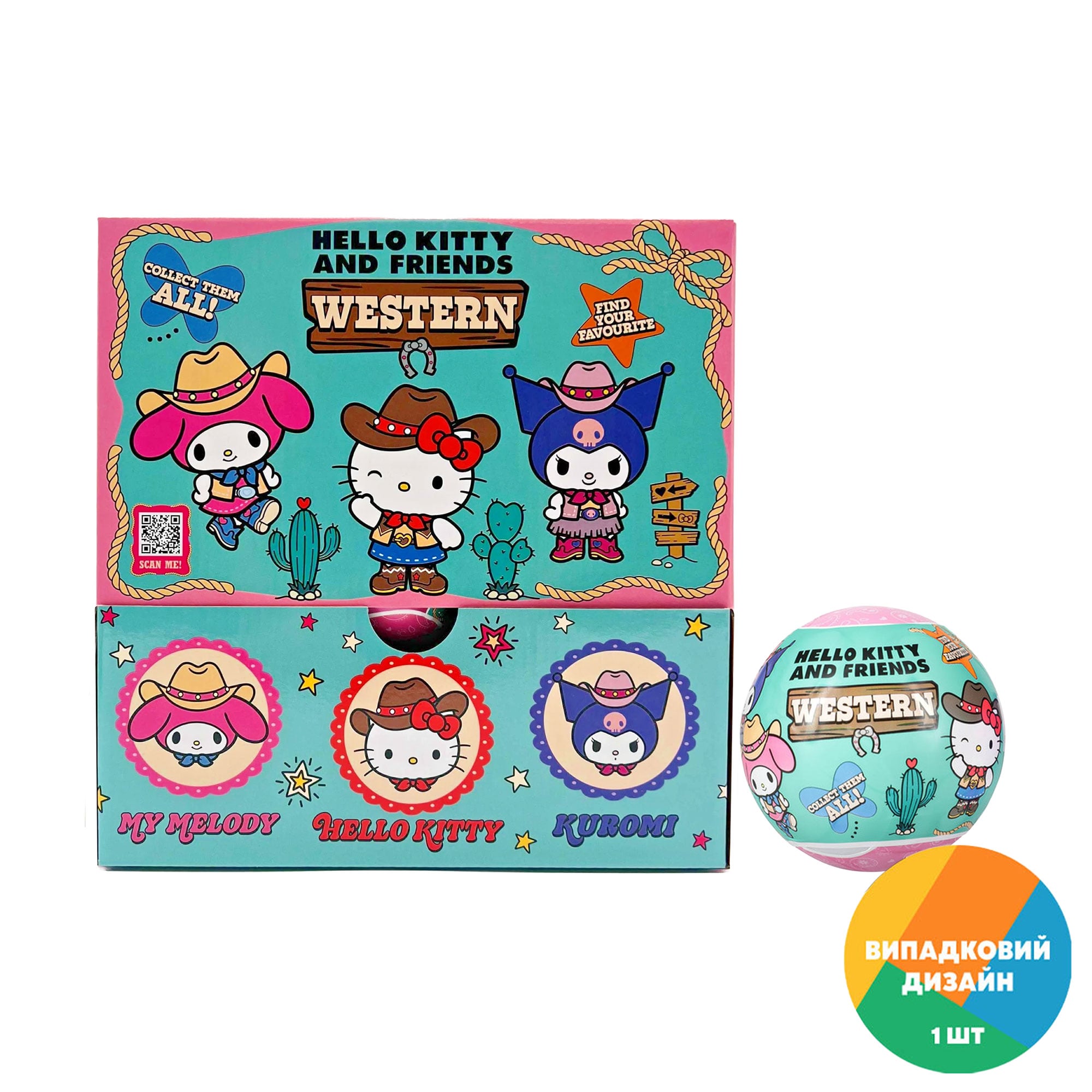 

Дисплей фігурок-сюрпризів Cool Things Hello Kitty Зірки Вестерну, від 3 років, 18 шт (HK057-CDU)