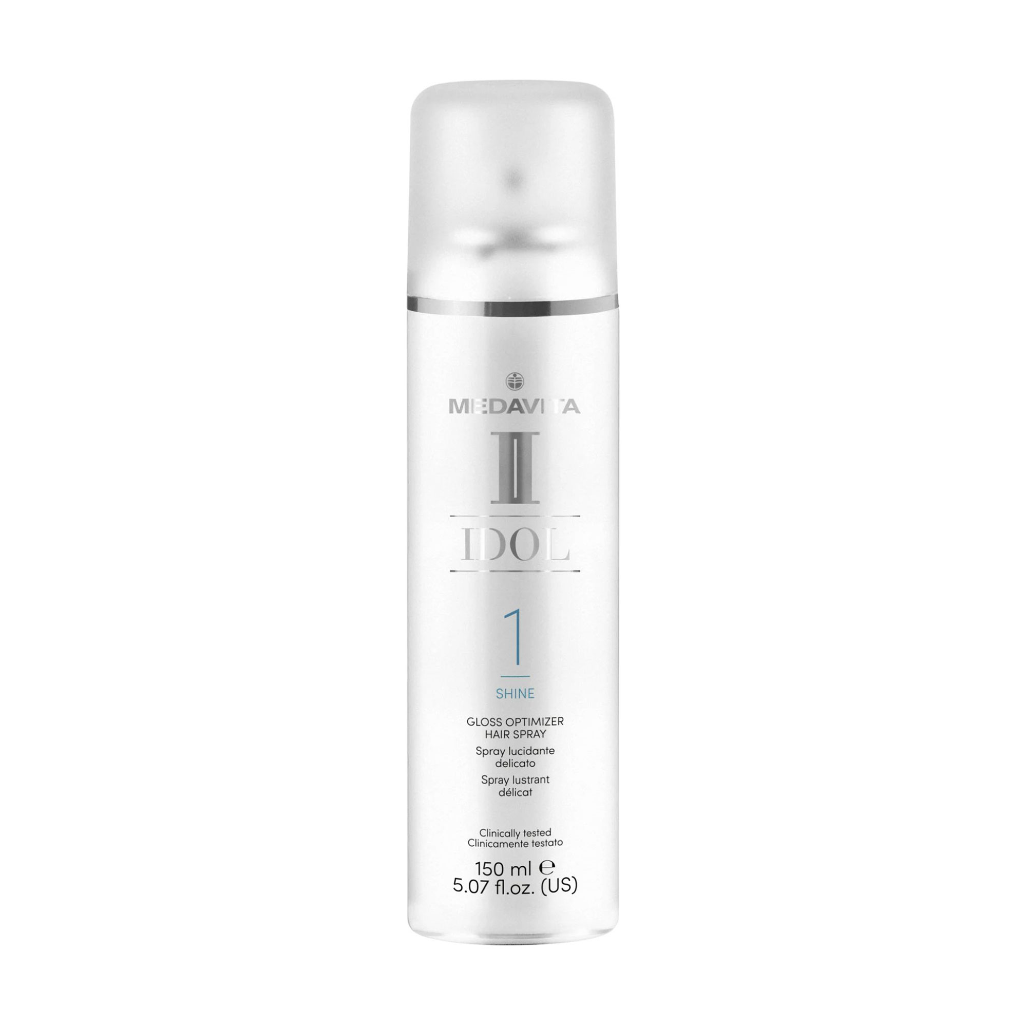

Глянцевий спрей для волосся Medavita Idol Shine Gloss Optimizer Hair Spray Оптимізатор блиску, 150 мл