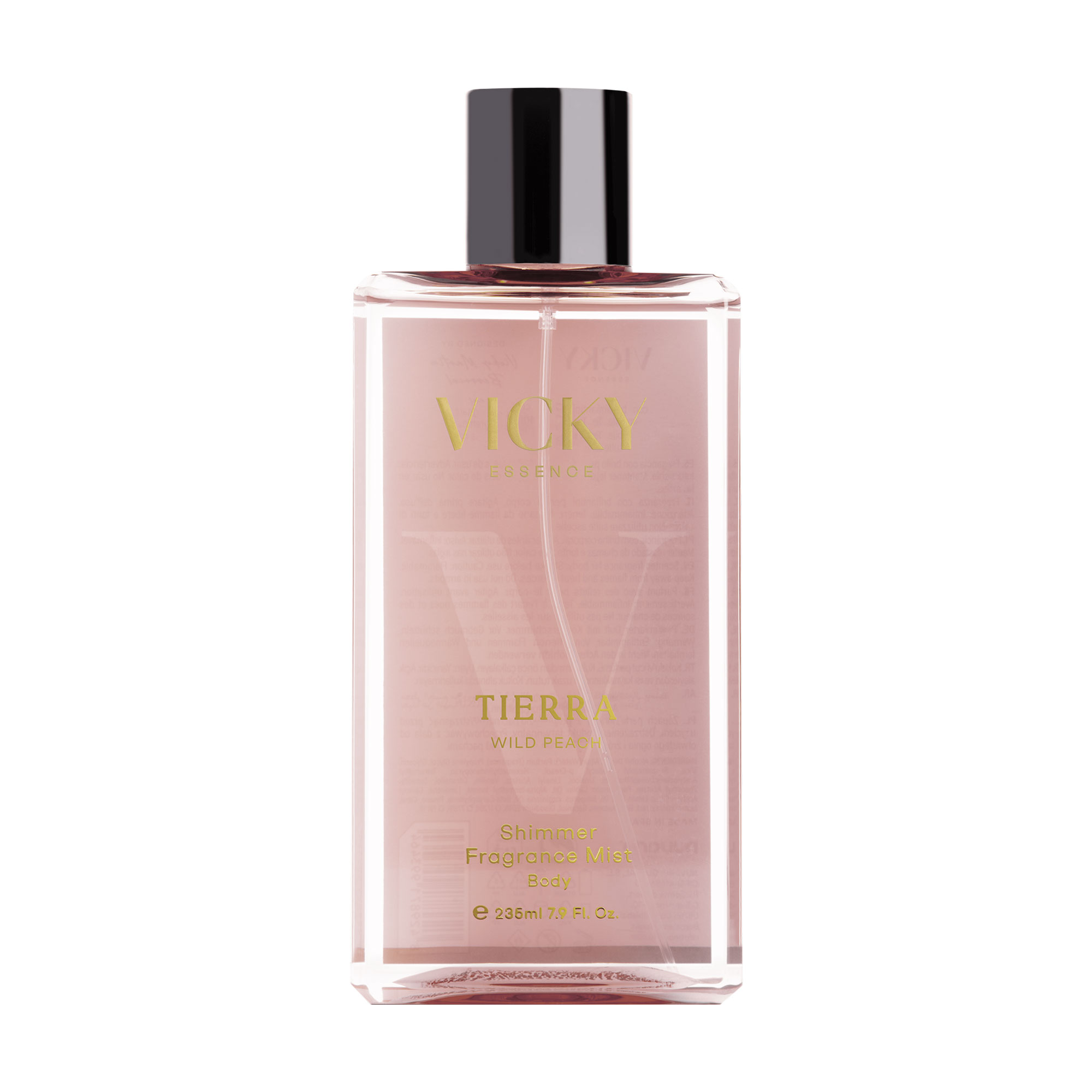 

Парфумований міст-шимер для тіла Vicky Essence Tierra Wild Peach Shimmer Fragrance Mist, 235 мл