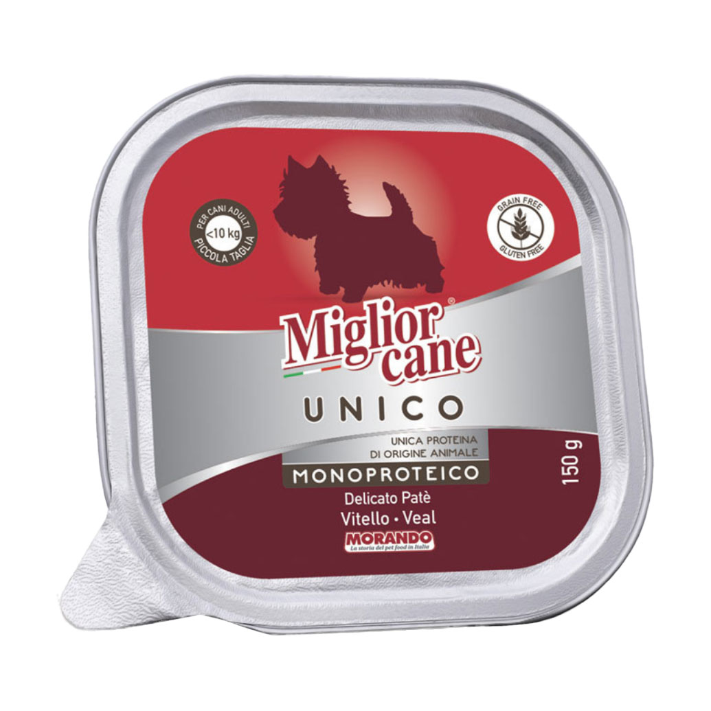 

Вологий корм для собак малих порід Morando Migliorcane Unico Паштет з телятини, 150 г