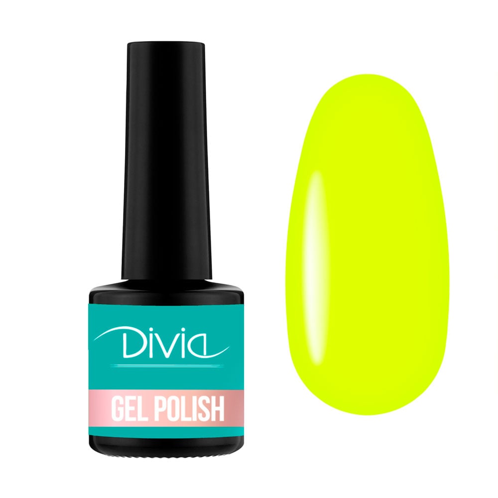 

Гель-лак для нігтів Divia Neon Vibe Gel Polish Di1233, NV040 Banana, 8 мл