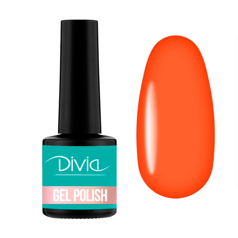 

Гель-лак для нігтів Divia Neon Vibe Gel Polish Di1233, NV060 Neon Orange, 8 мл