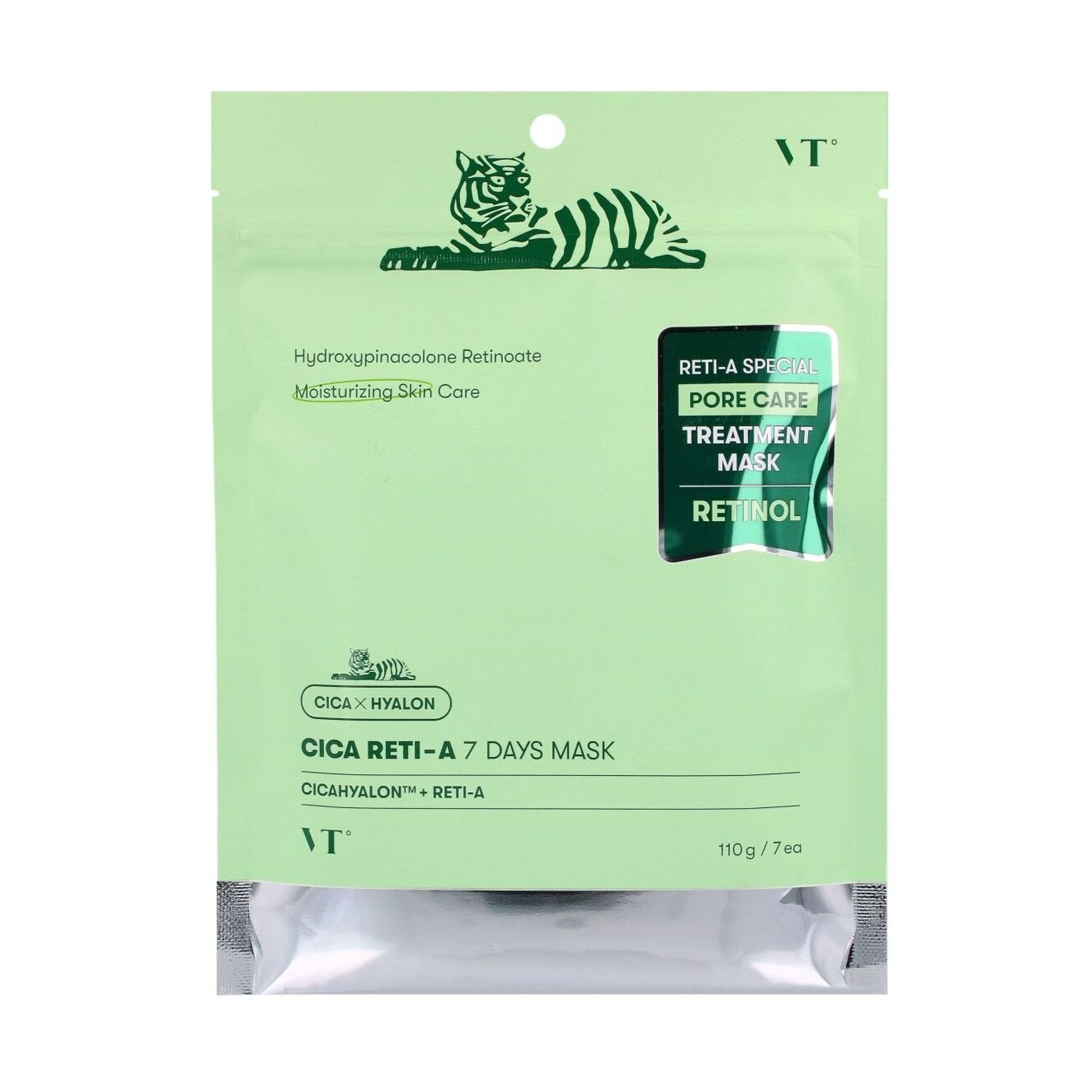 

Тканинна маска для обличчя VT Cosmetics Cica Reti-A 7 Days Mask з вітаміном А та циковою кислотою, 110 г, 7 шт
