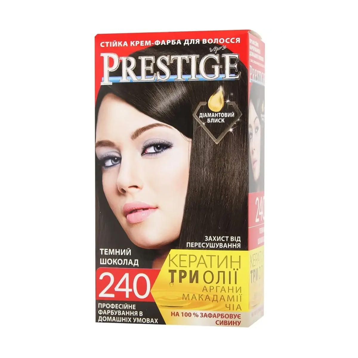 

Стійка крем-фарба для волосся Vip's Prestige 240 Темний шоколад, 100 мл