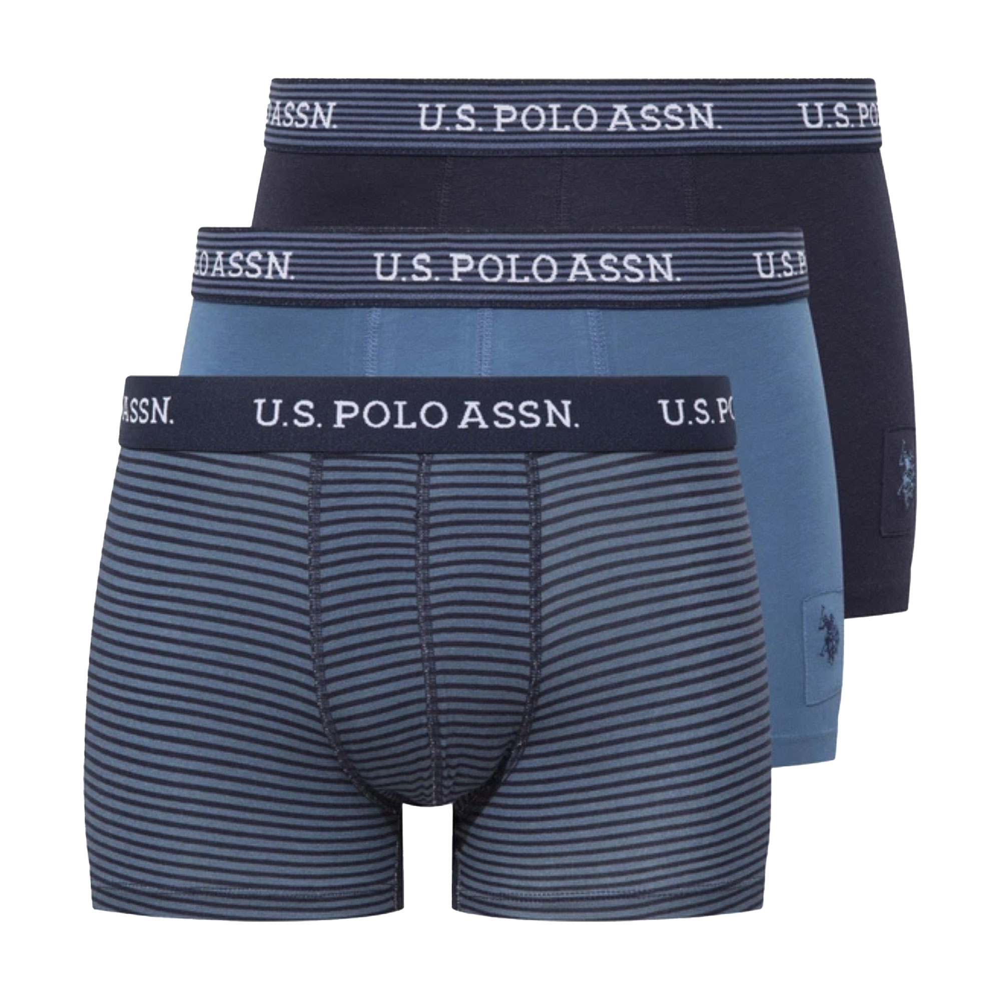 

Труси-боксери чоловічі U.S. Polo Assn. 80515, Printed/Navy/Indigo, розмір M, 3 шт